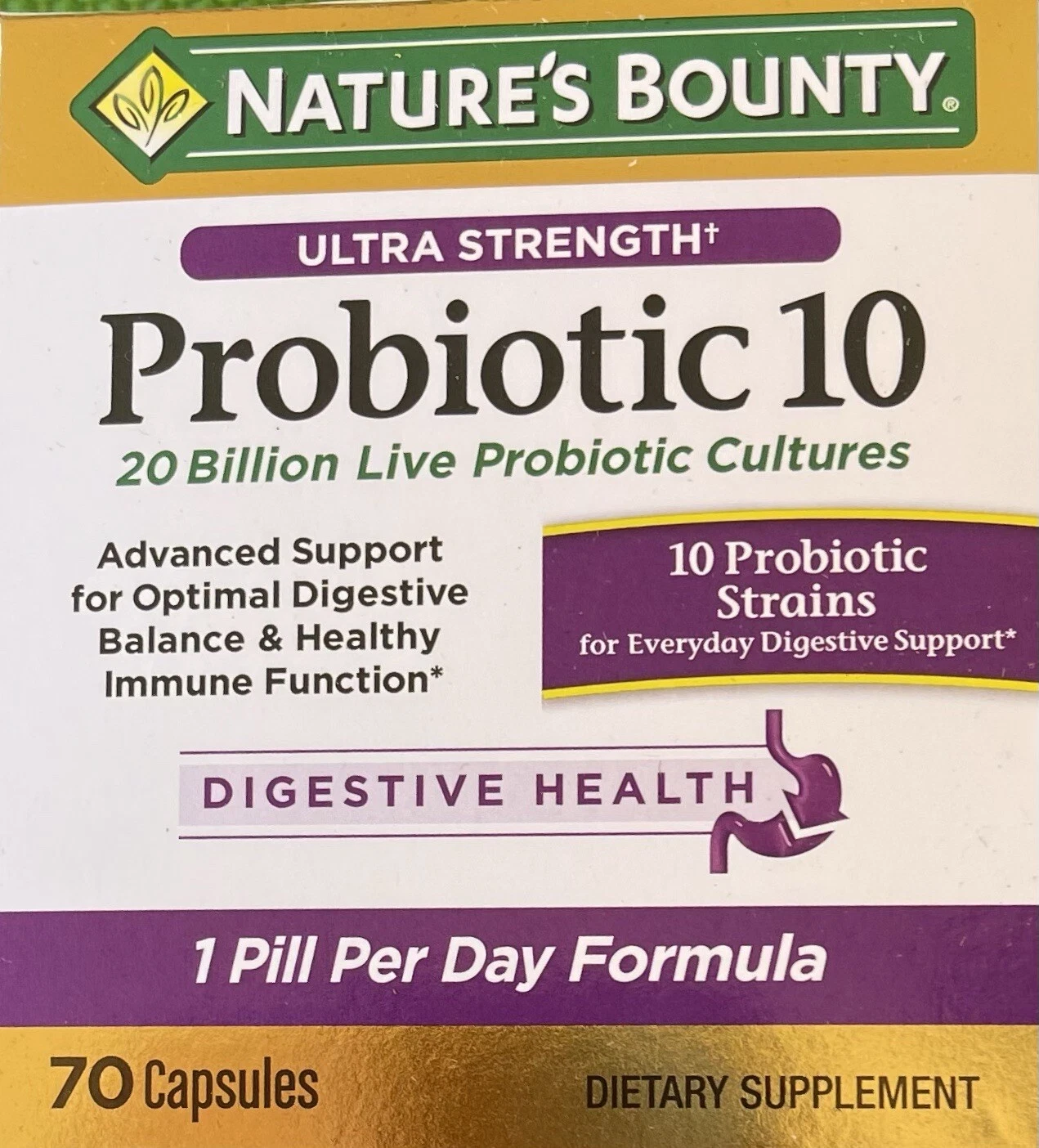 Natures Bounty Ultra Strength Probiotic 10. 70 Capsules. EXP: 1/27