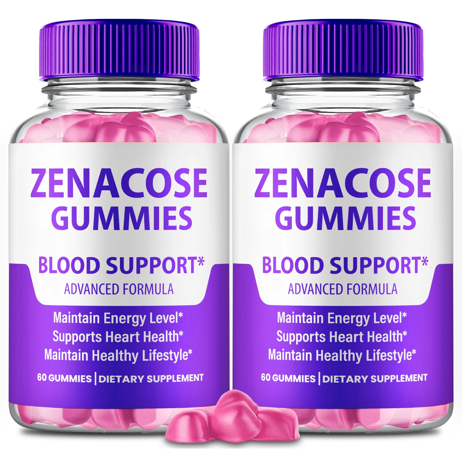 (2 Pack) Zenacose Blood Sugar Gummies, Zena Cose Supplement Gluco Support Gummy