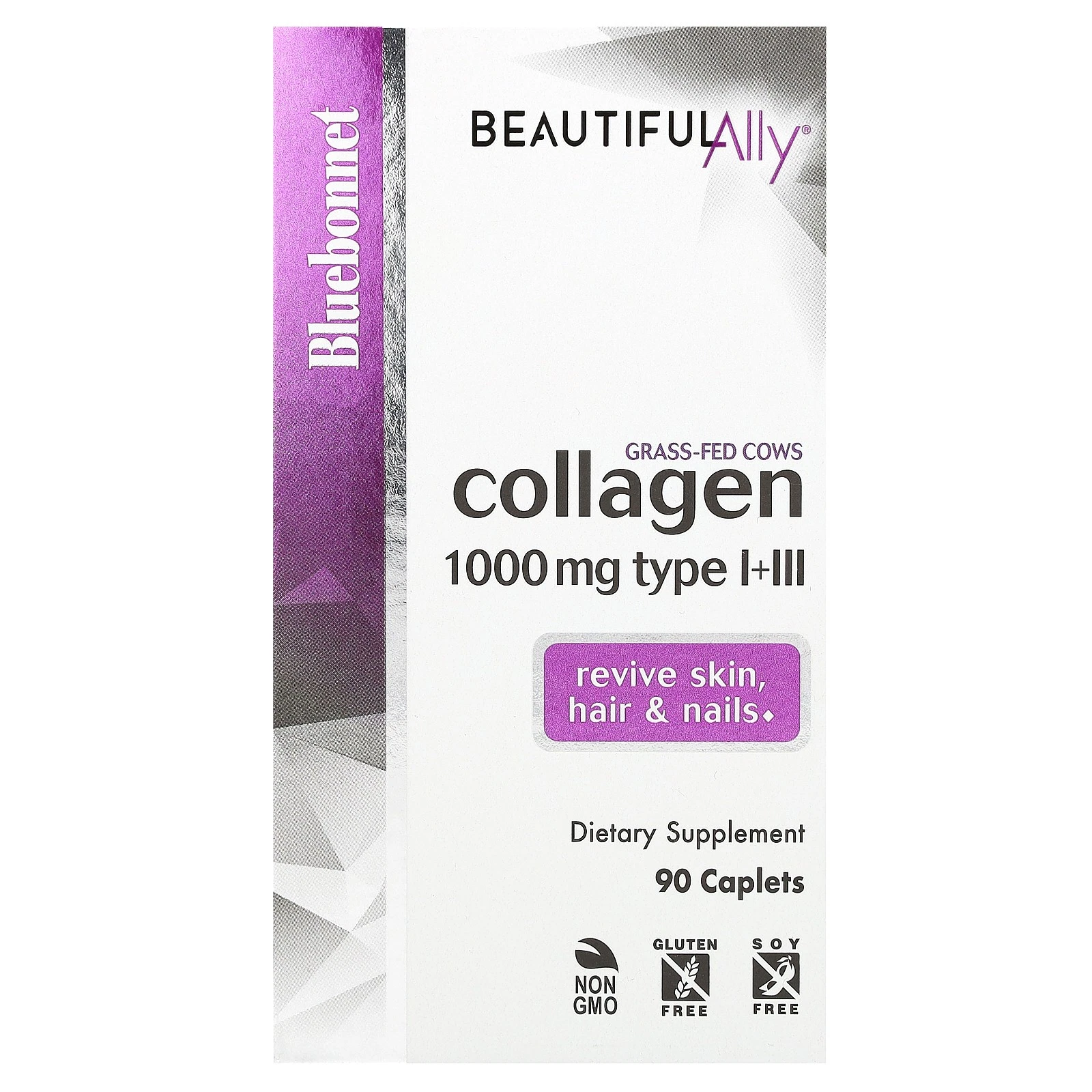 Beautiful Ally®, Collagen Type I + III, 1,000 mg, 90 Caplets