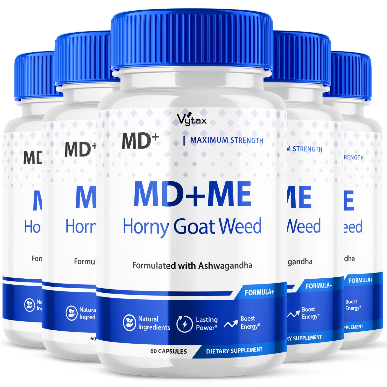 (5 Pack) MD+ME Male Enhancement Pills - Maximize Energy, Vitality & Stamina