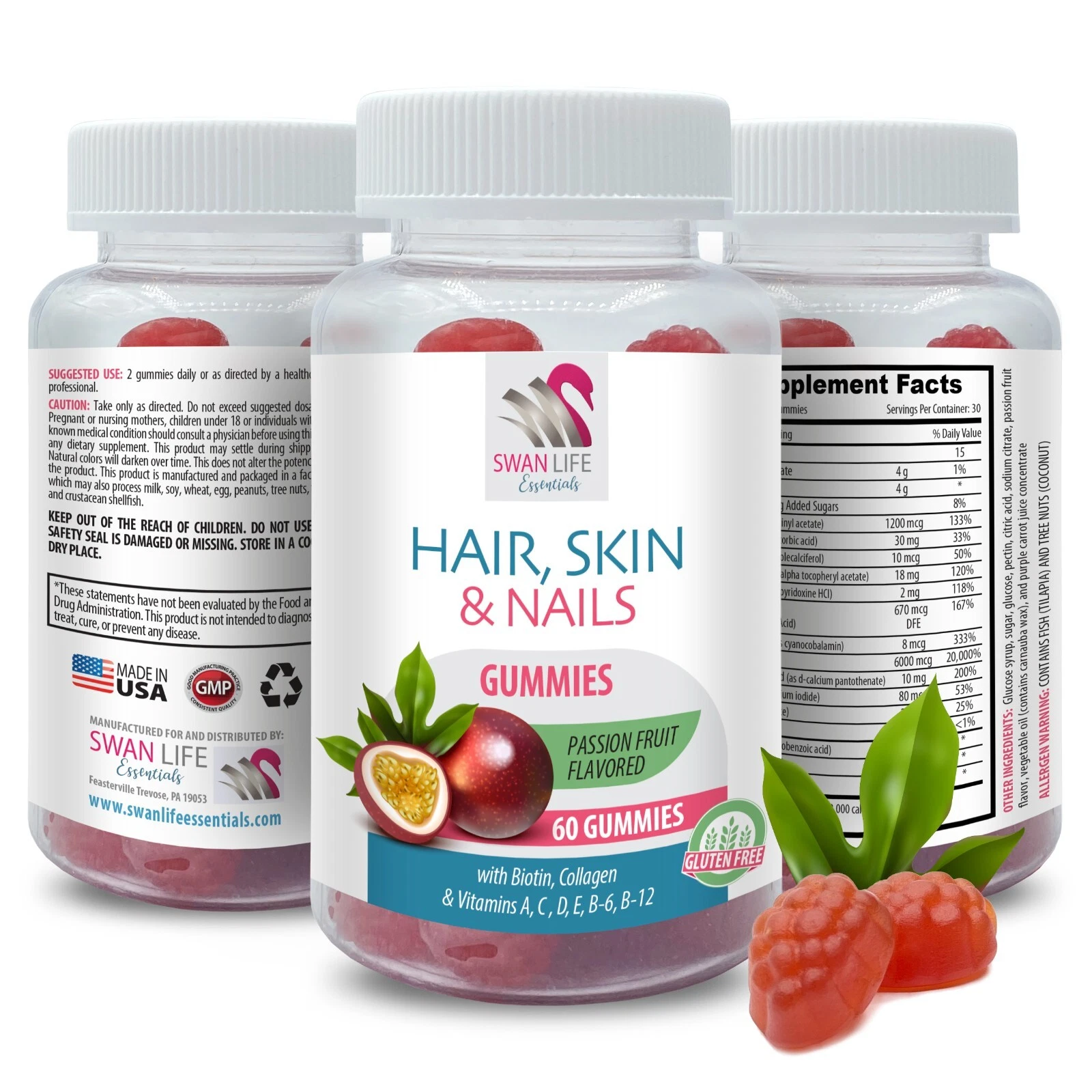 Full hair - HAIR, SKIN & NAILS - Radiant glow 1 Bottle 60 Gummies
