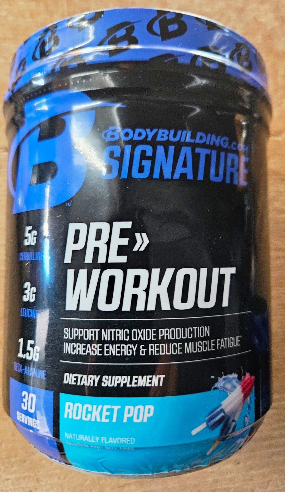BodyBuilding.com Signature Pre Workout - Rocket Pop 30 Servings EXP: May 2026