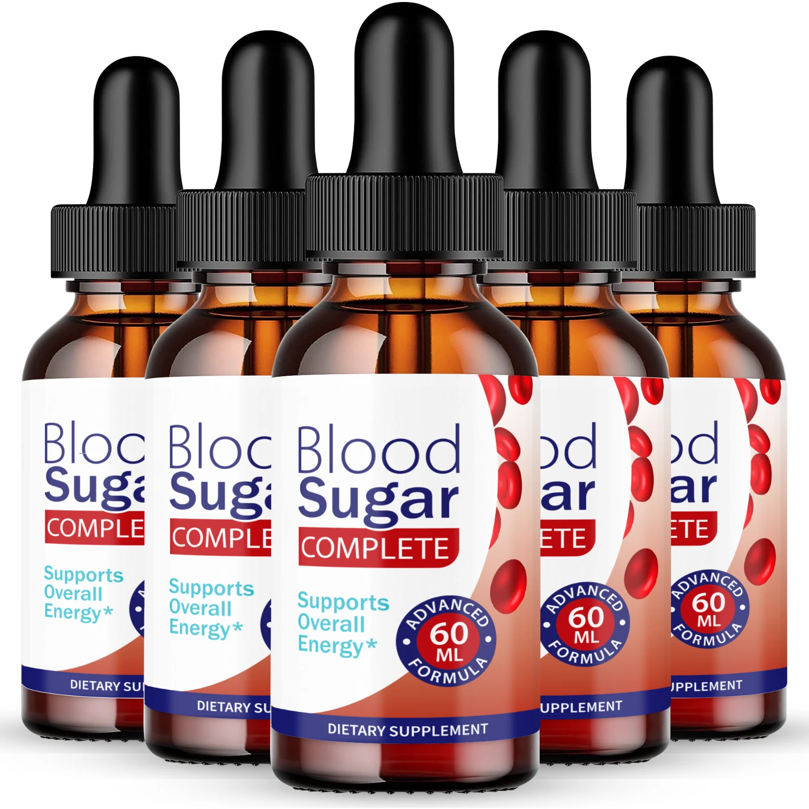 Blood Sugar Complete Liquid, Blood Support Drops for Blood Sugar Levels (5 Pack)