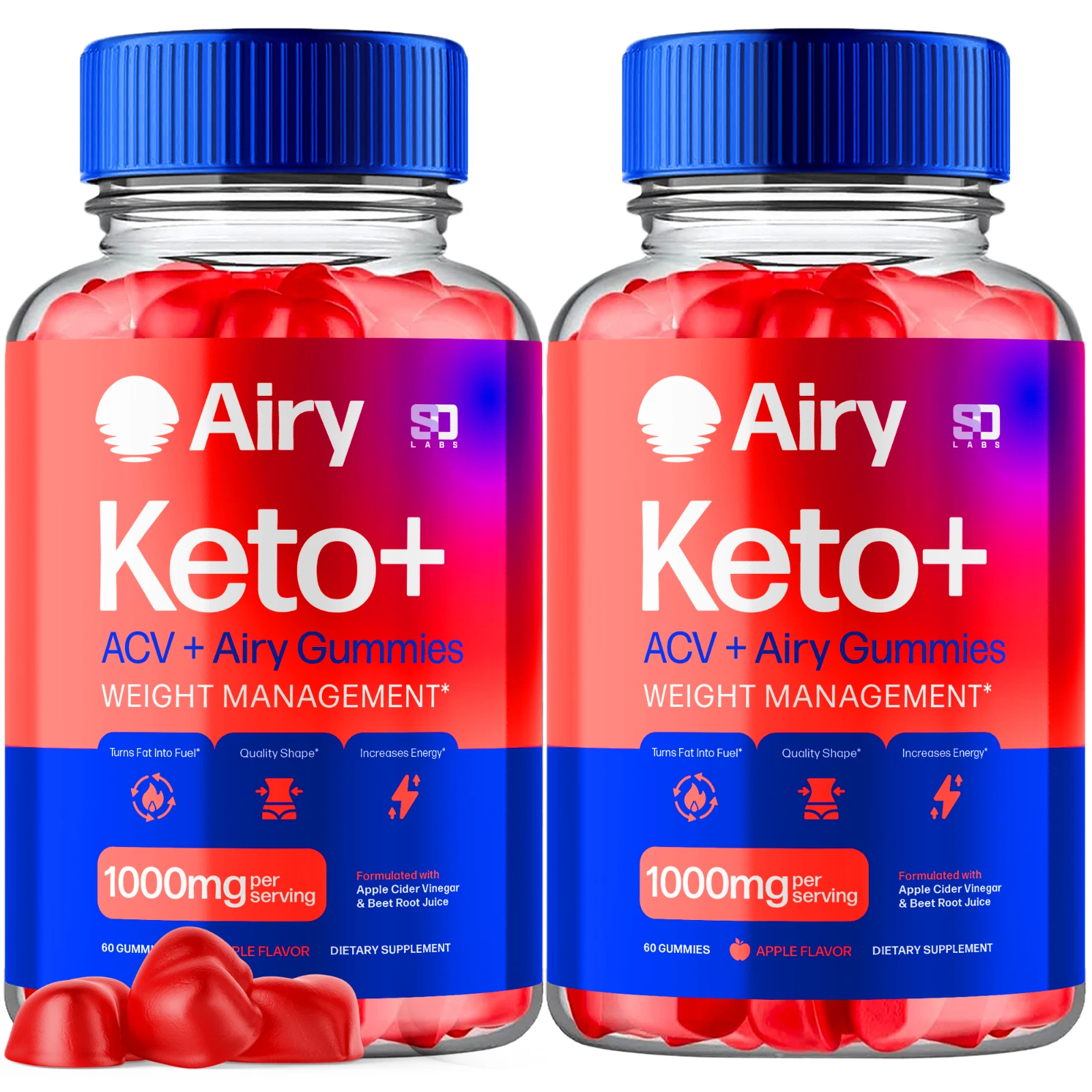 Airy Keto ACV Gummies - Airy ACV Keto Gummys Weight Loss ORIGINAL- 2 Pack