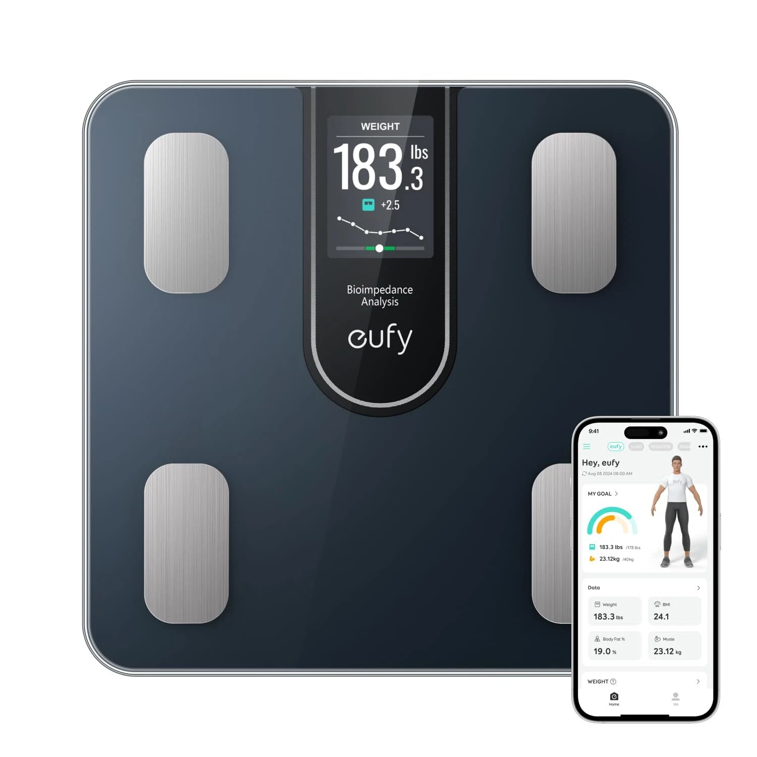 eufy Smart Scale C20 Digital Bathroom Body Fat Scale TFT Display 16 Metrics BMI
