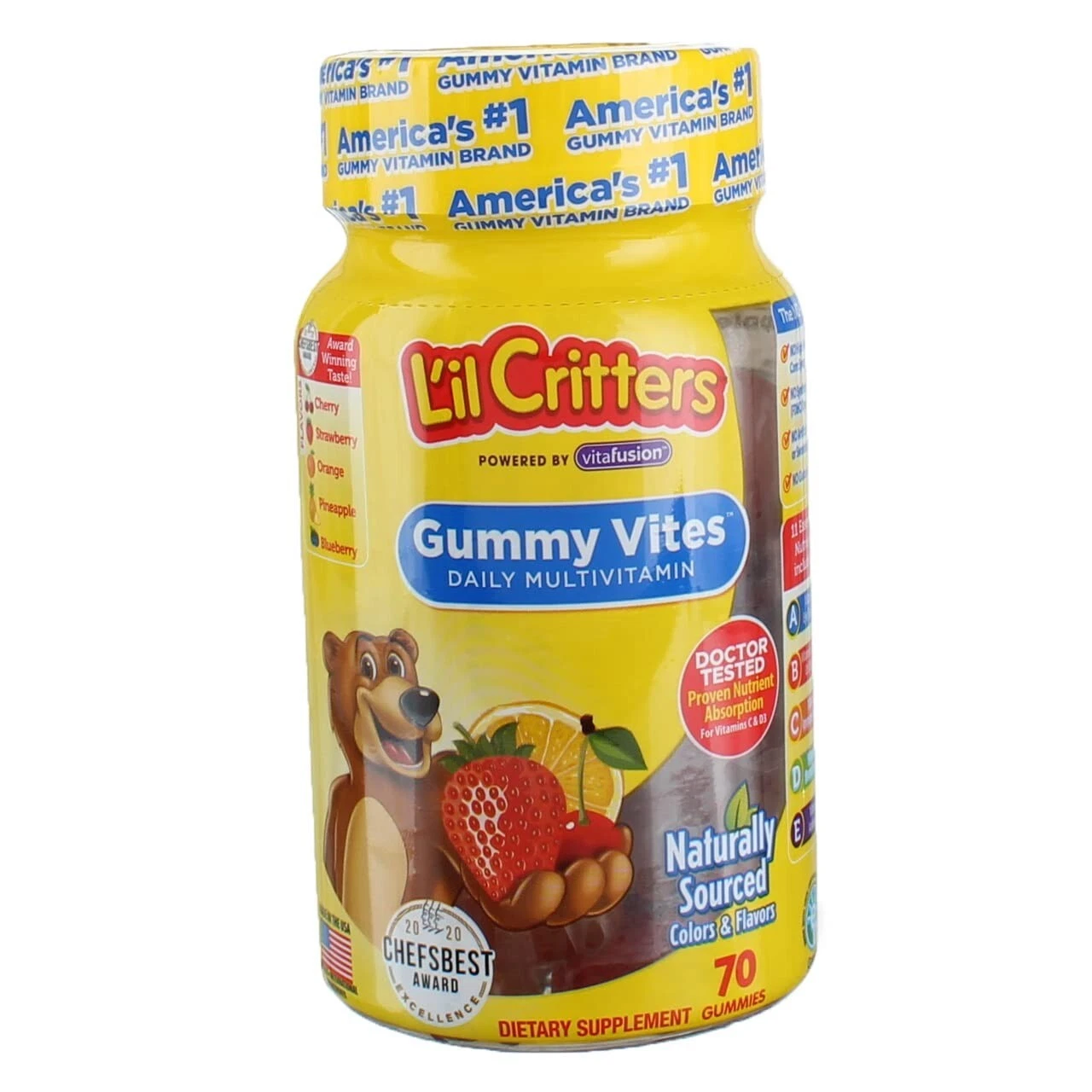 Lil Critters Childrens Vitamins GUMMY VITES Daily Multivitamin 70 ct ( 2 pack )