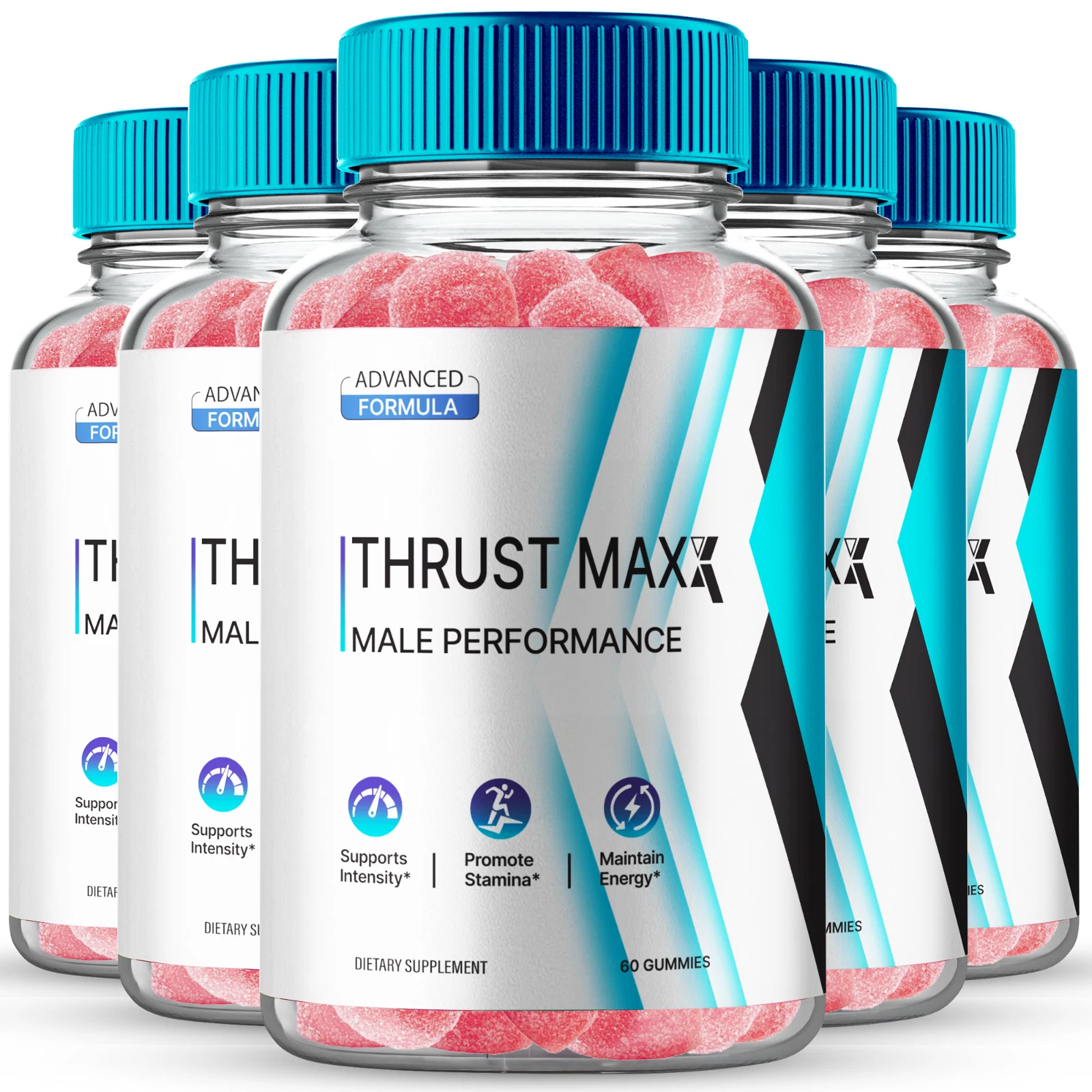 (5 Pack) Thrust Maxx Male Performance Booster Gummies, Advanced Formula Gummy
