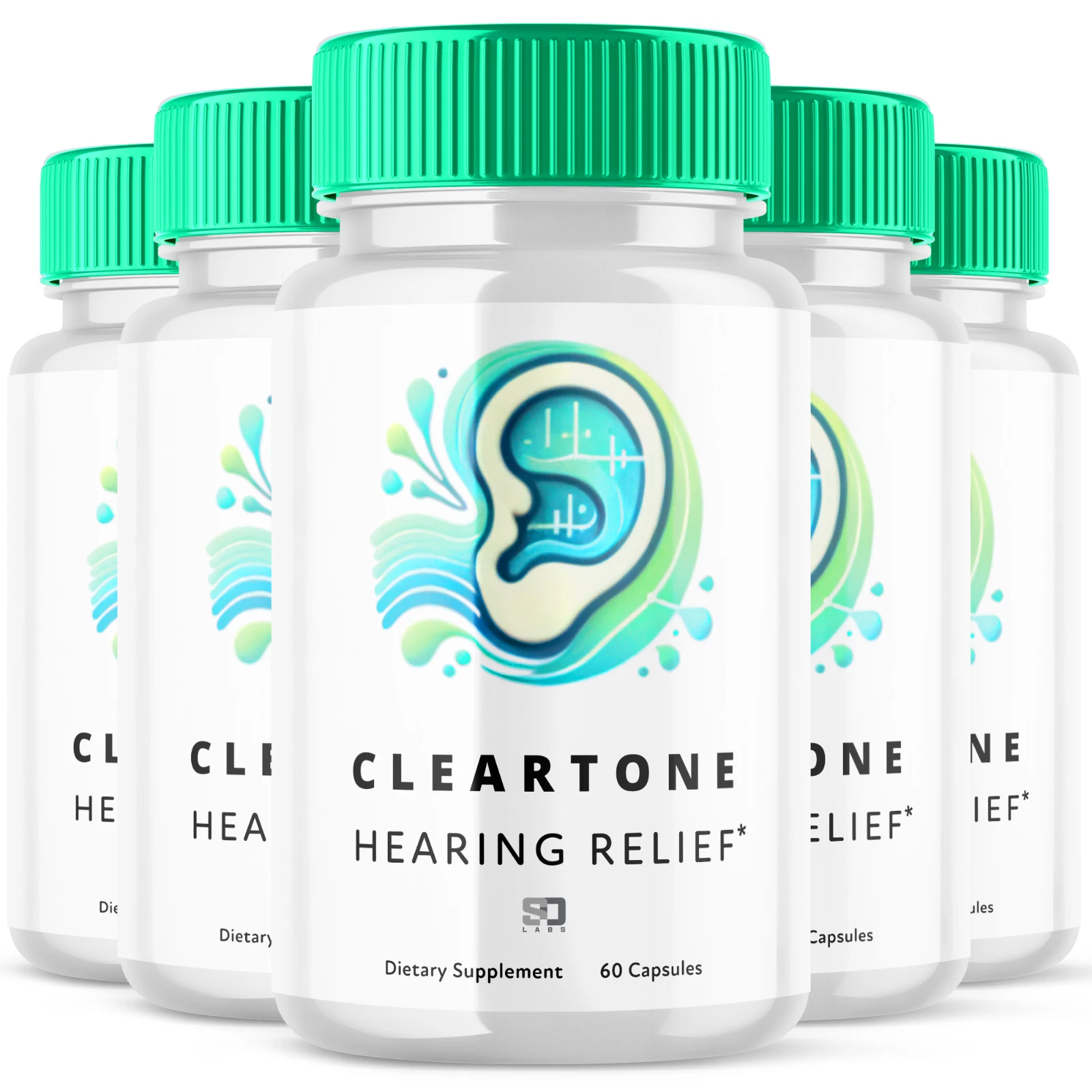 (5 Pack) Clear Tone Pills - Ear Health Support & Tinnitus Relief - 300 Capsules