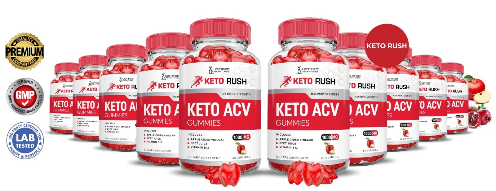 Keto Rush ACV Gummies 1000MG Apple Cider Vinegar 600 Gummys