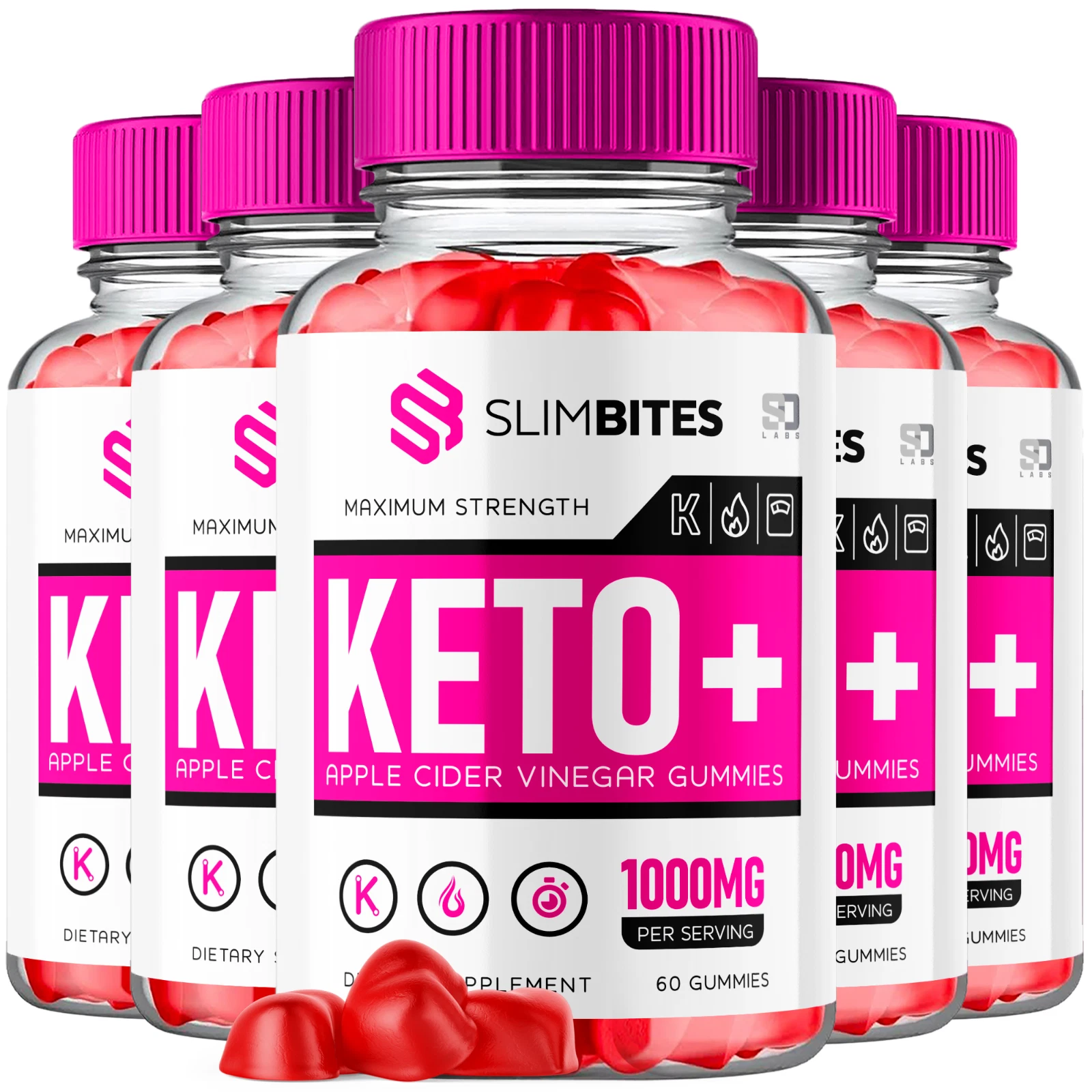 (5 Pack) Slim Bites Keto, Slim Bites Keto ACV Gummies Weight Loss (300 Gummies)