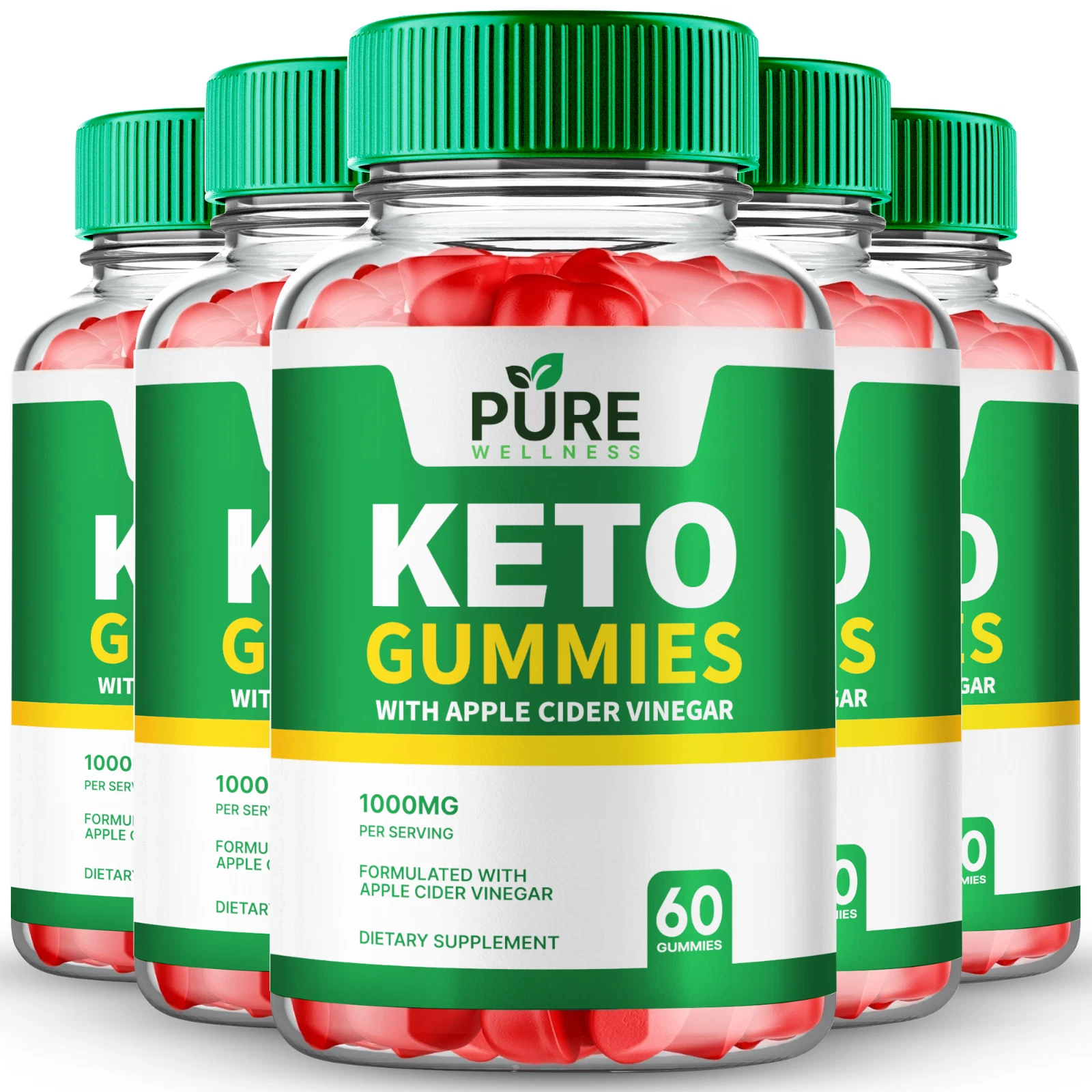 (5 Pack) Pure Wellness ACV Gummies, PureWellness Keto Gummies for Weight Loss