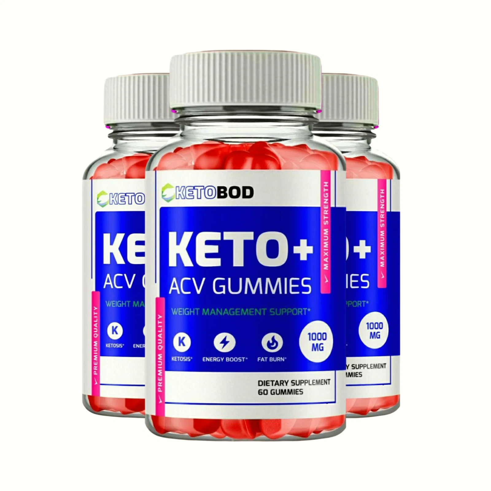 3-Pack KetoBod ACV Gummies, Keto Bod Weight Loss Supplement - 180 Gummies