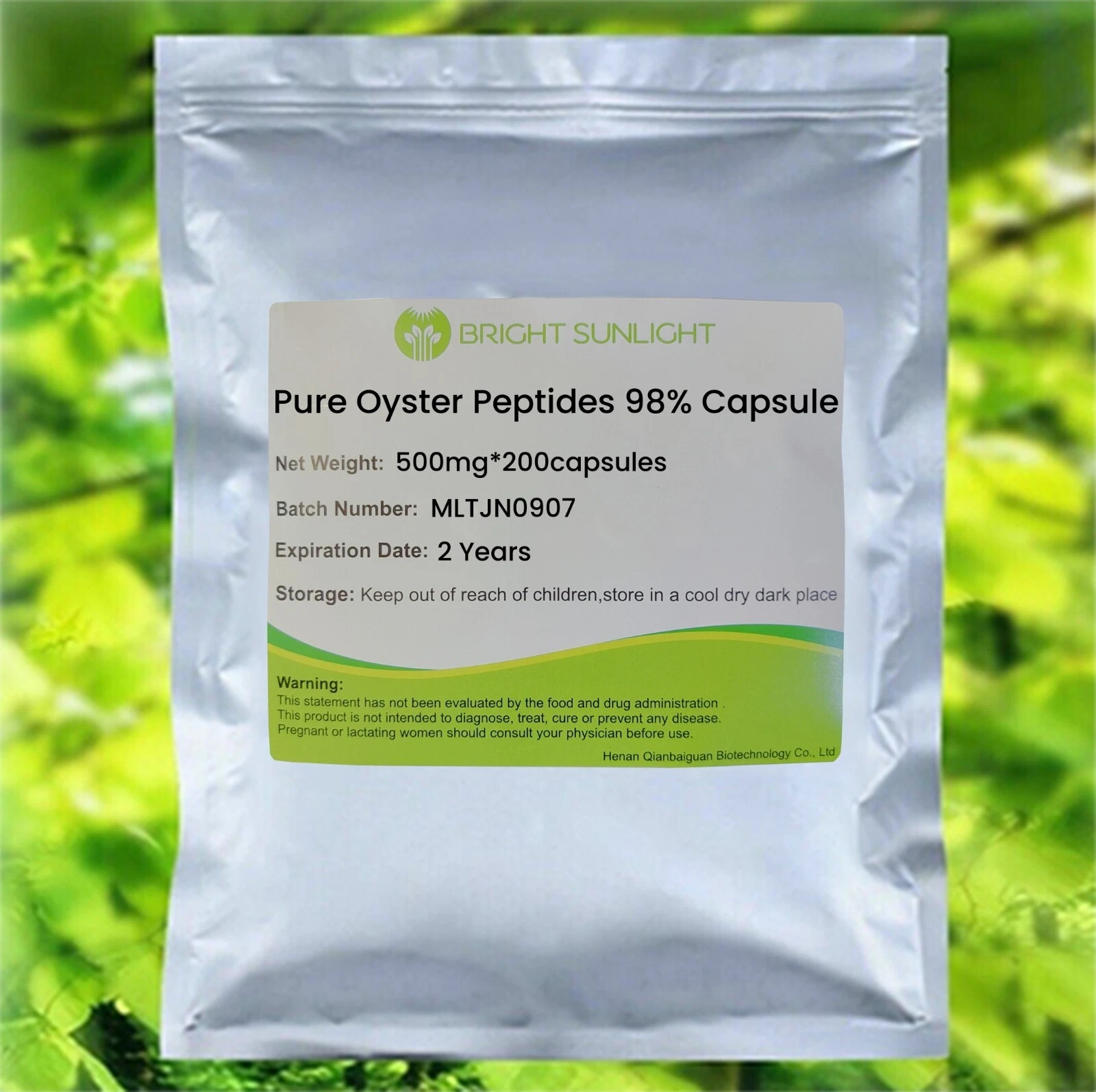 500mg*200capsuels，Pure Oyster Peptides 98% Capsule