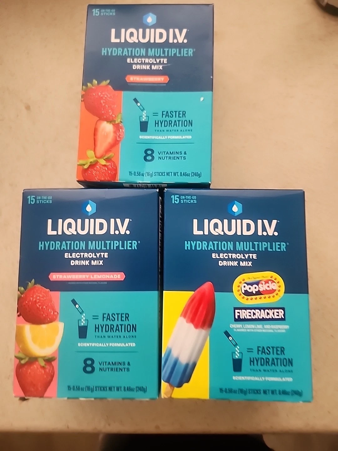 Liquid IV YOUR CHOICE OF FLAVOR, EVEN IF NOT IN PIC 15CT ELECTROLYTE DRINK MIX