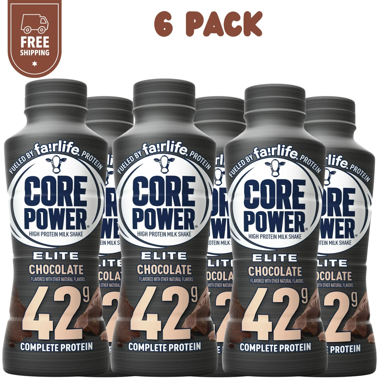 Core Power Elite Failrlife High Protein Shakes Chocolate (42g) 14 Oz 6 Bottles