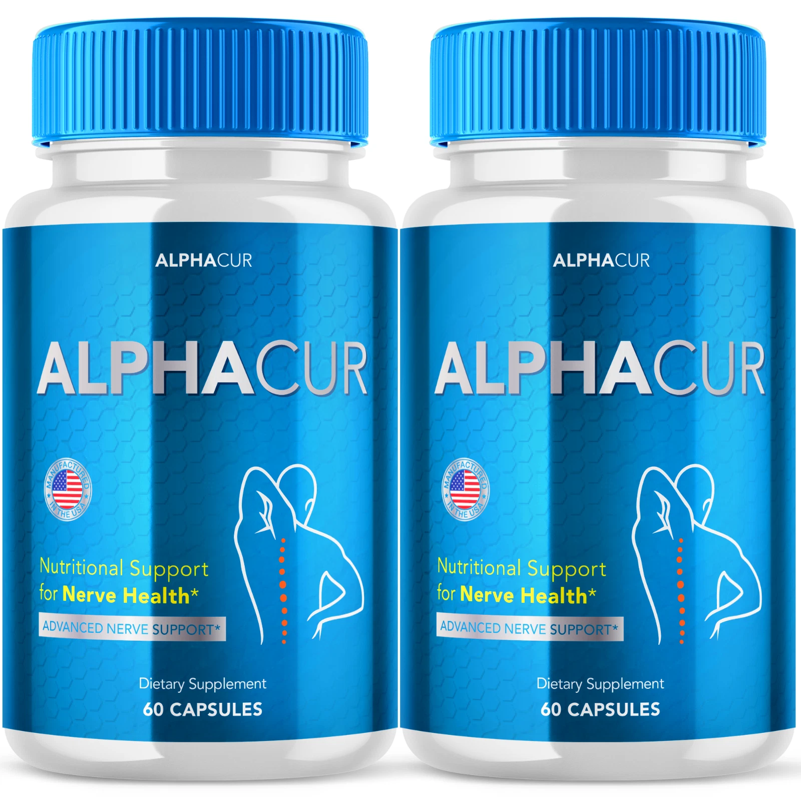 Alphacur Advanced Nerve Support Formula Maximum Strength Vitamin 120 Capsules