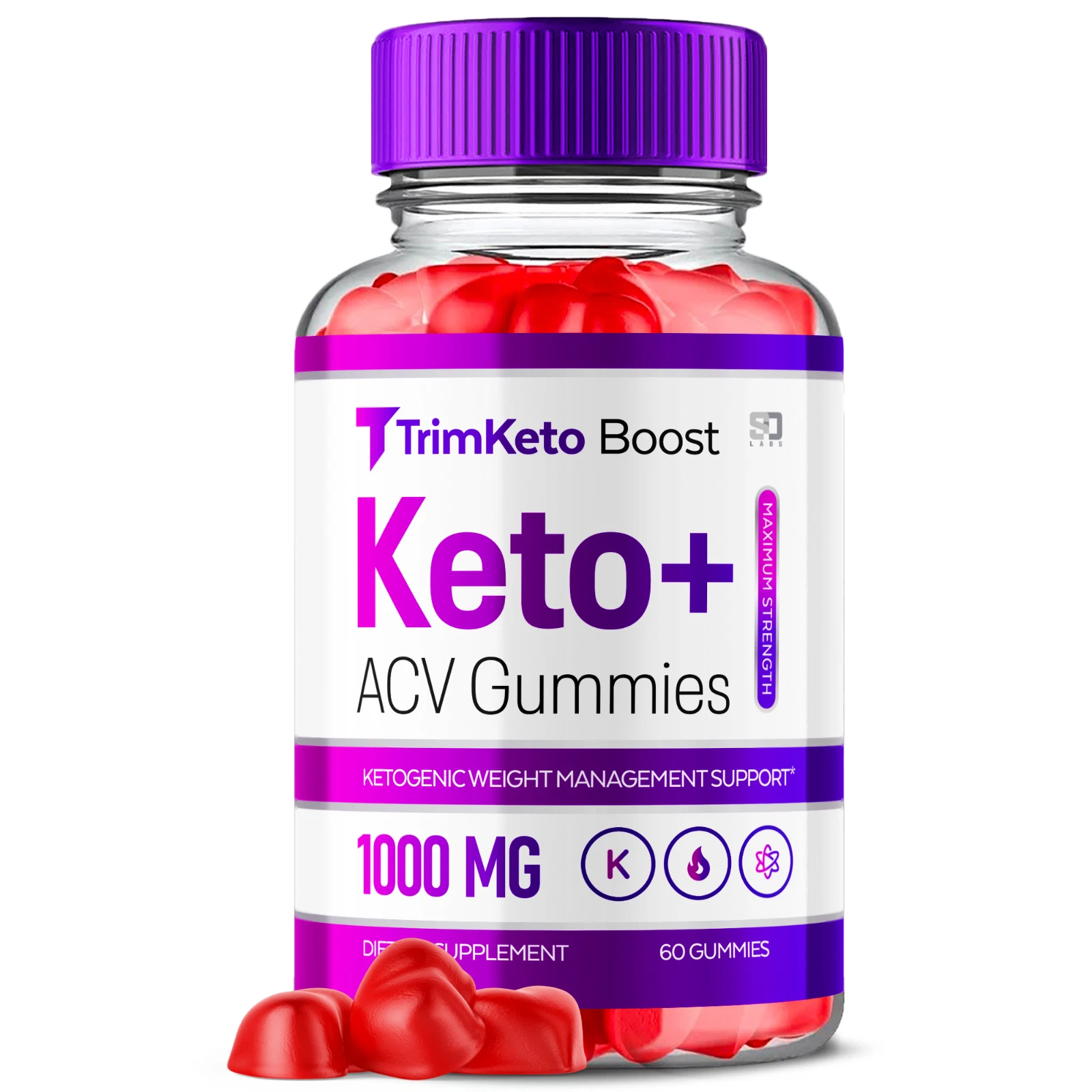 TrimKeto Boost Gummies, Trim Keto Boost ACV Gummies Weight Loss (60 Gummies)