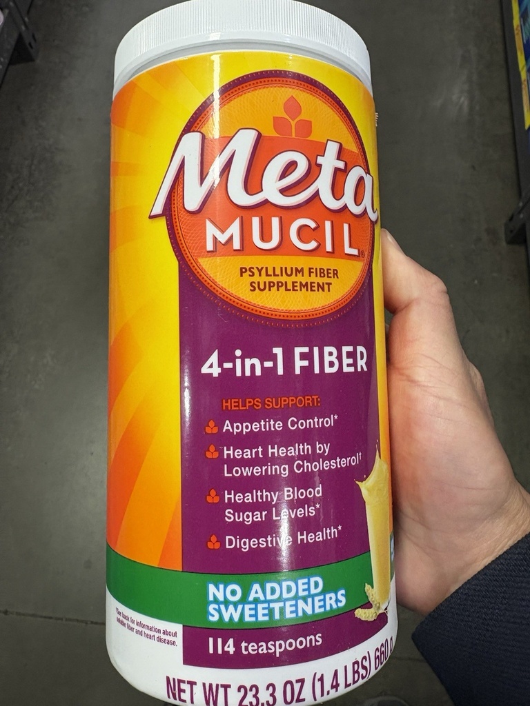 Meta Mucil Psyllium Fiber Supplement 4-In-1 Fiber No Sweetners 23.3oz Exp 12/25