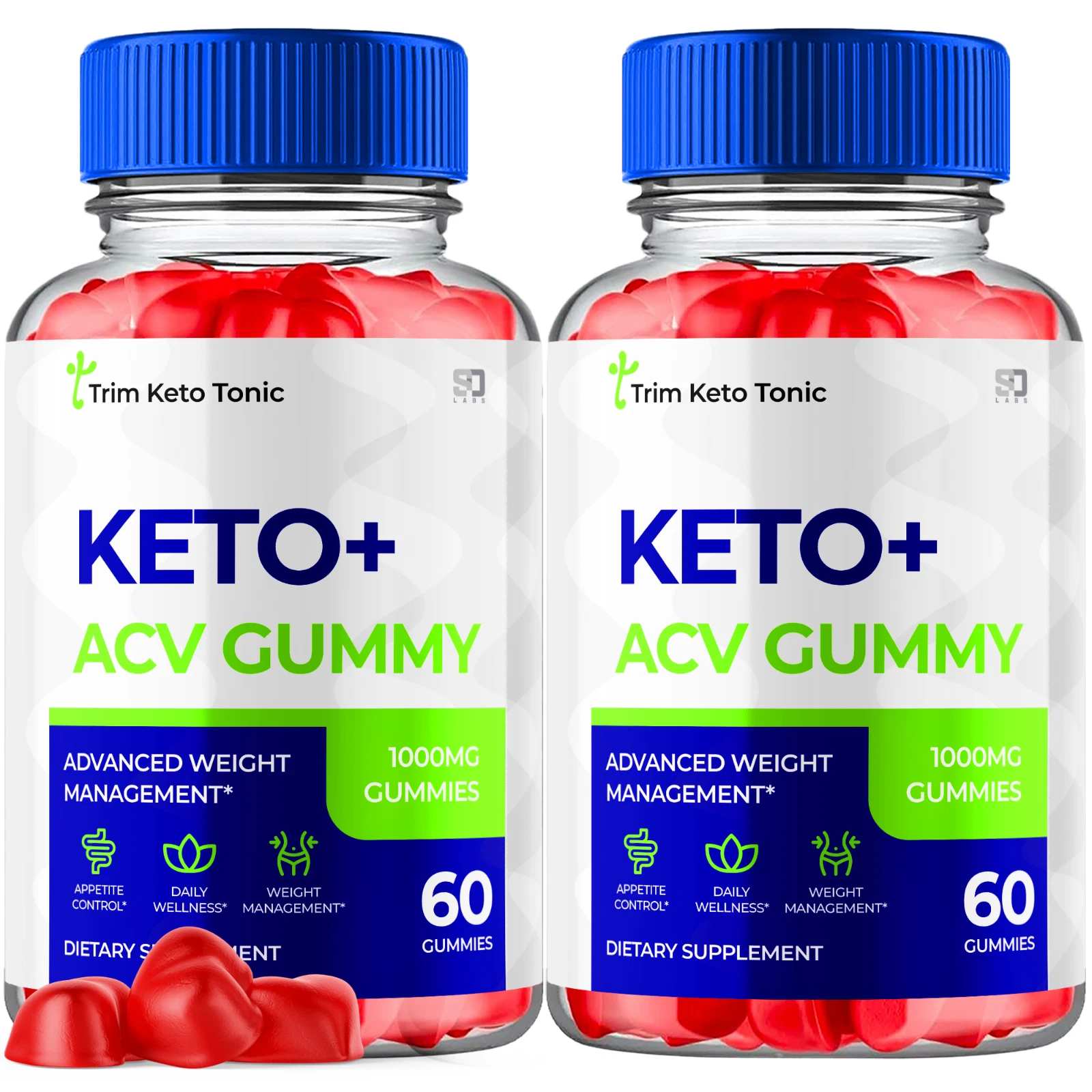 (2 Pack) Trim Keto Tonic, Trim Keto Tonic ACV Weight Loss Gummies (120 Gummies)