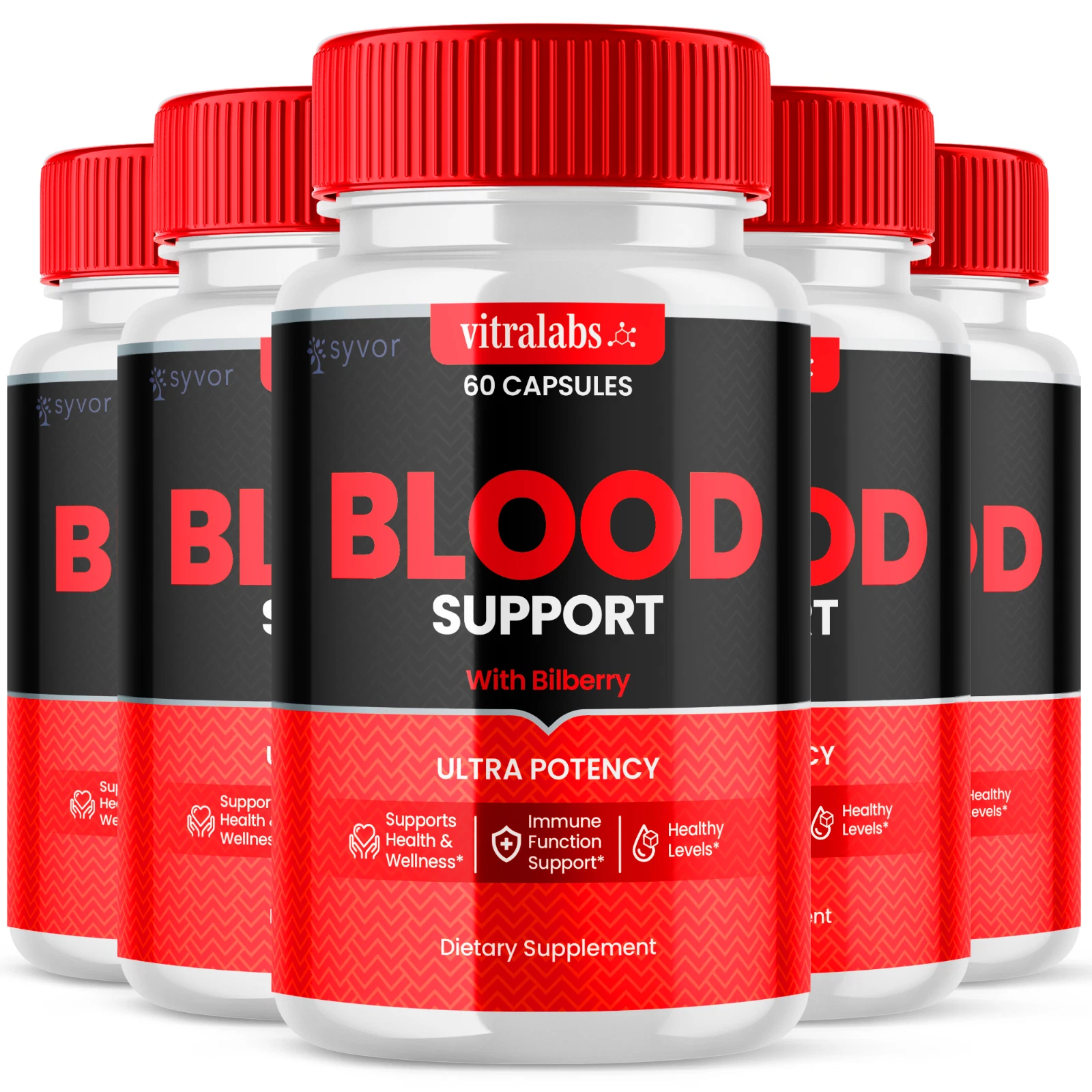 (5 Pack) Vitralabs Blood Pills, Blood Sugar Health Support Formula, 300 Capsules
