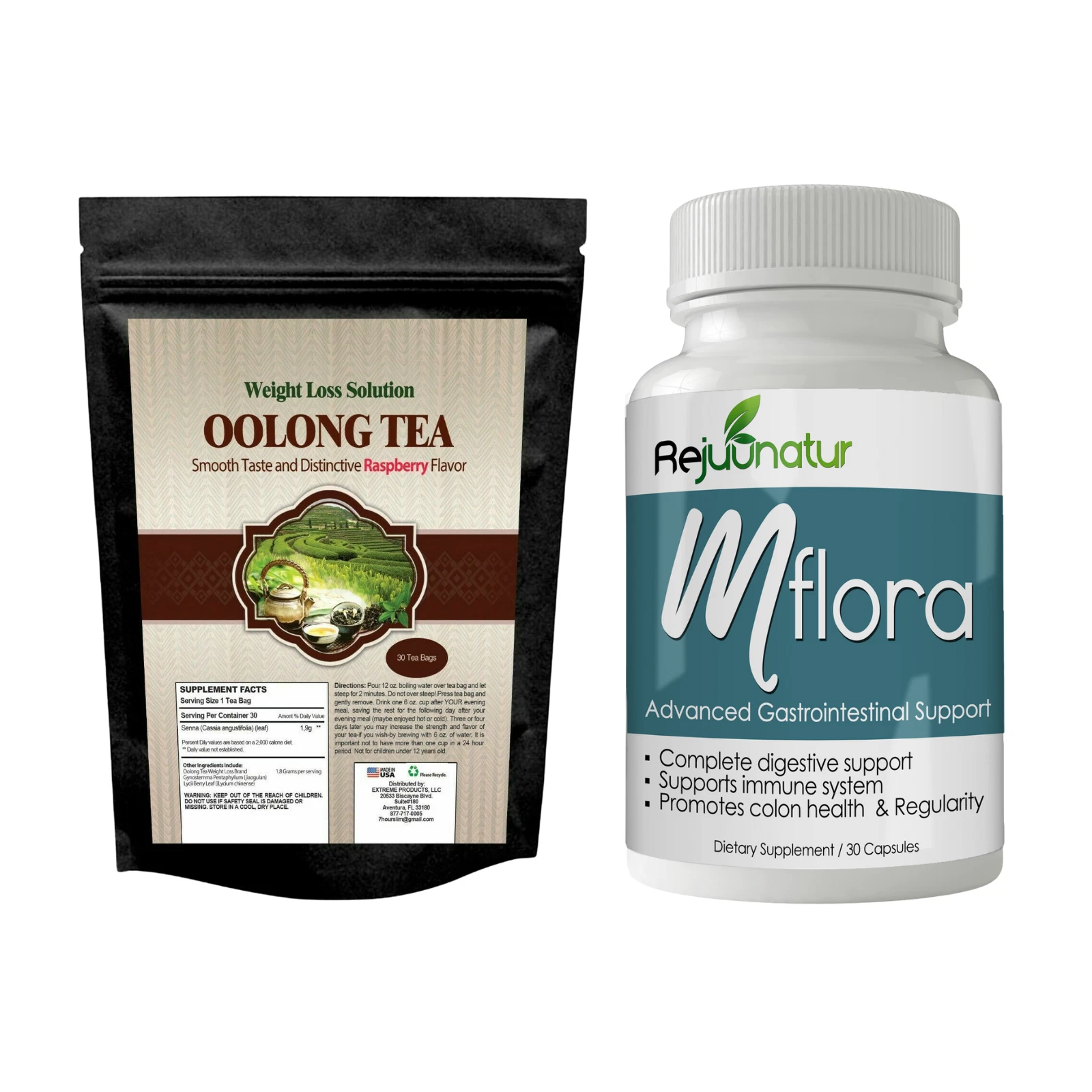 Oolong Tea Weight Loss & Mflora Probiotic Supports Digestive Health Supplements
