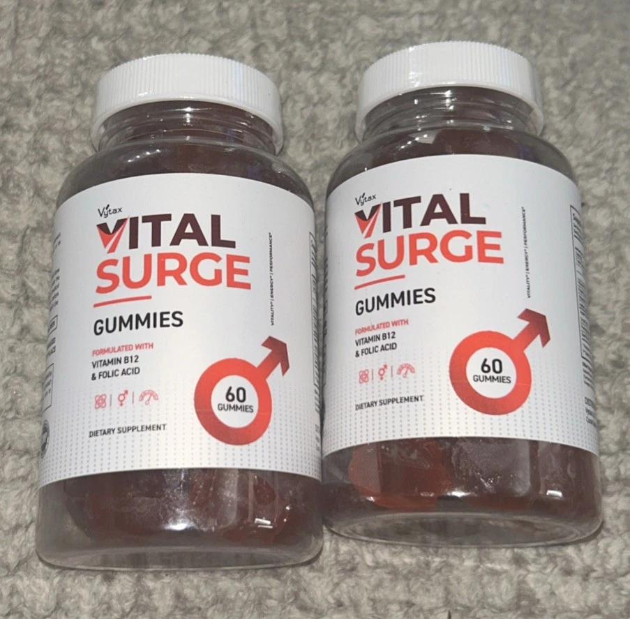 (2 Pack) Vital Surge Male Gummies 60 Gummies Formulated W/ Vit B12 & Folic Acid