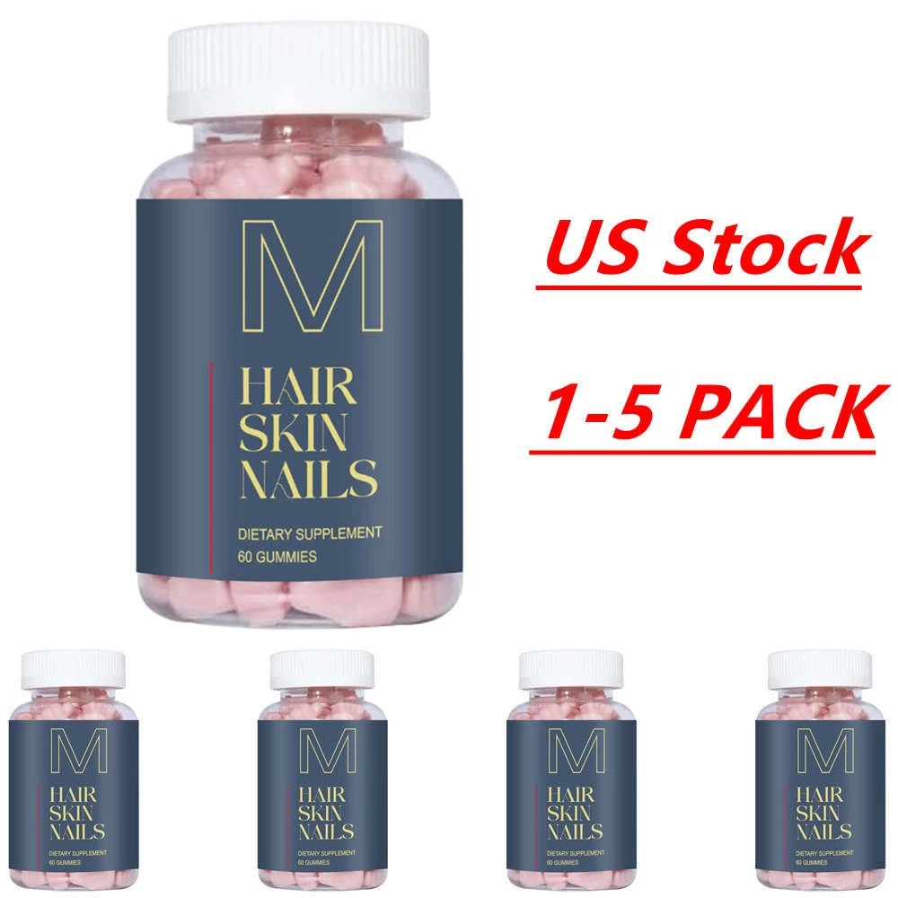 Hair Skin and Nails Gummies, Vegan biotin Vitamins, Healthy Hair 1-5 PACK