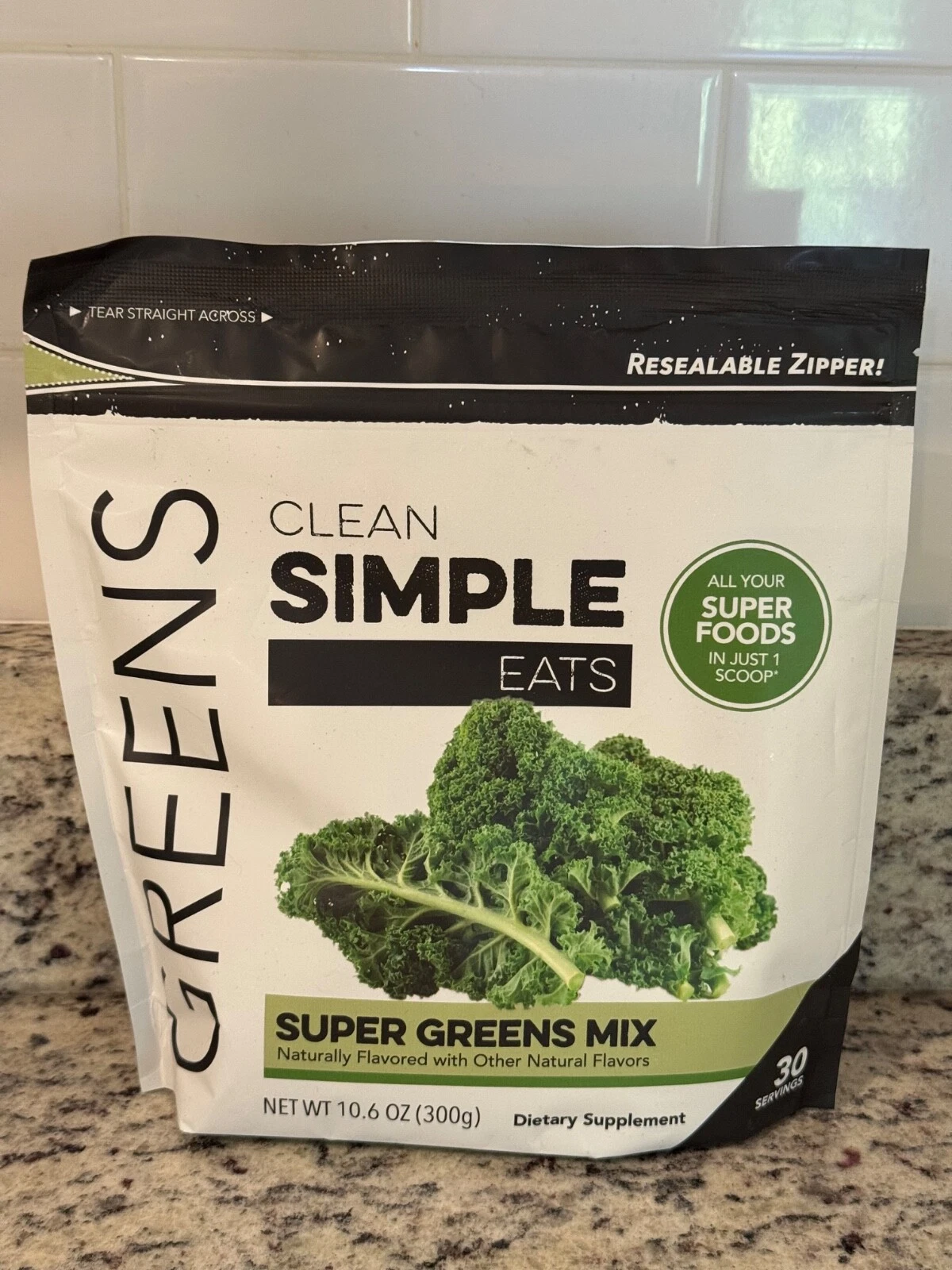 CLEAN SIMPLE EATS - SUPER GREENS POWDER MIX, ORGANIC, 30 SERVINGS