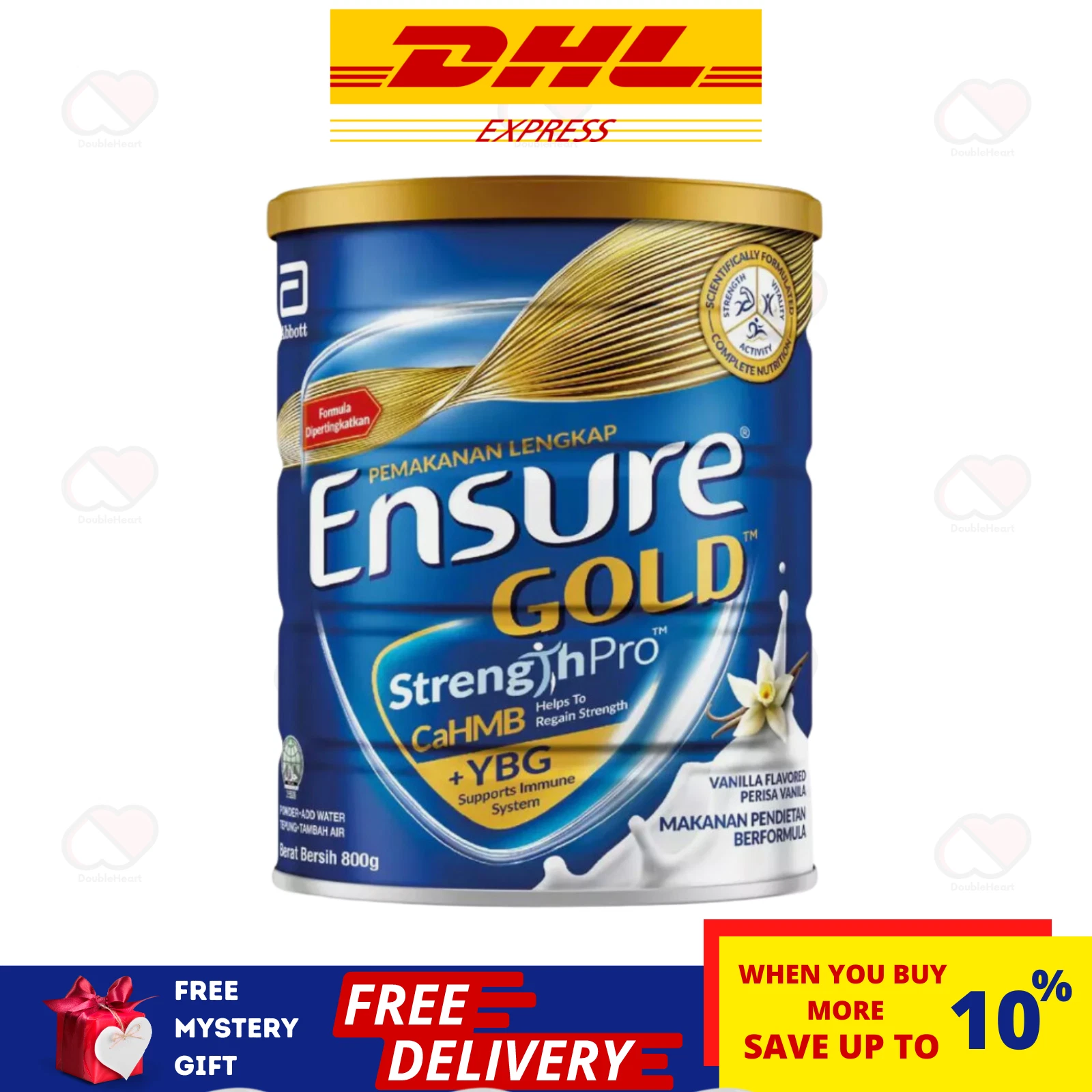 1 X Abbott Ensure Gold Vanilla 800g for Middle-Age & Elderly - EXPRESS SHIPPING