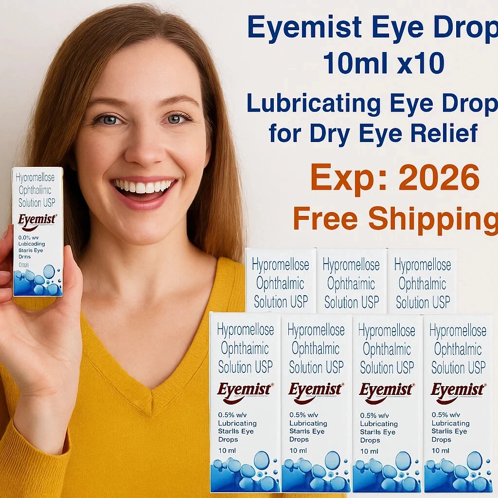 Eyemist Eye Drops 10ml x 10 | Dry Eye Relief | Lubricating Drops | Exp 2026