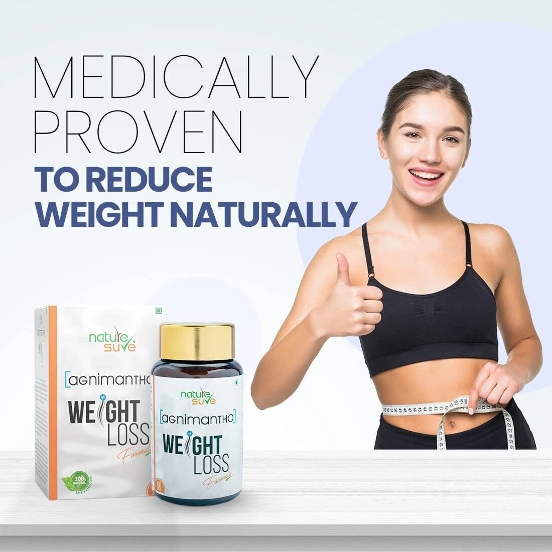 Nature Sure Agnimantha Weight Loss Formula (60 Capsules) Herbal No Side Effect