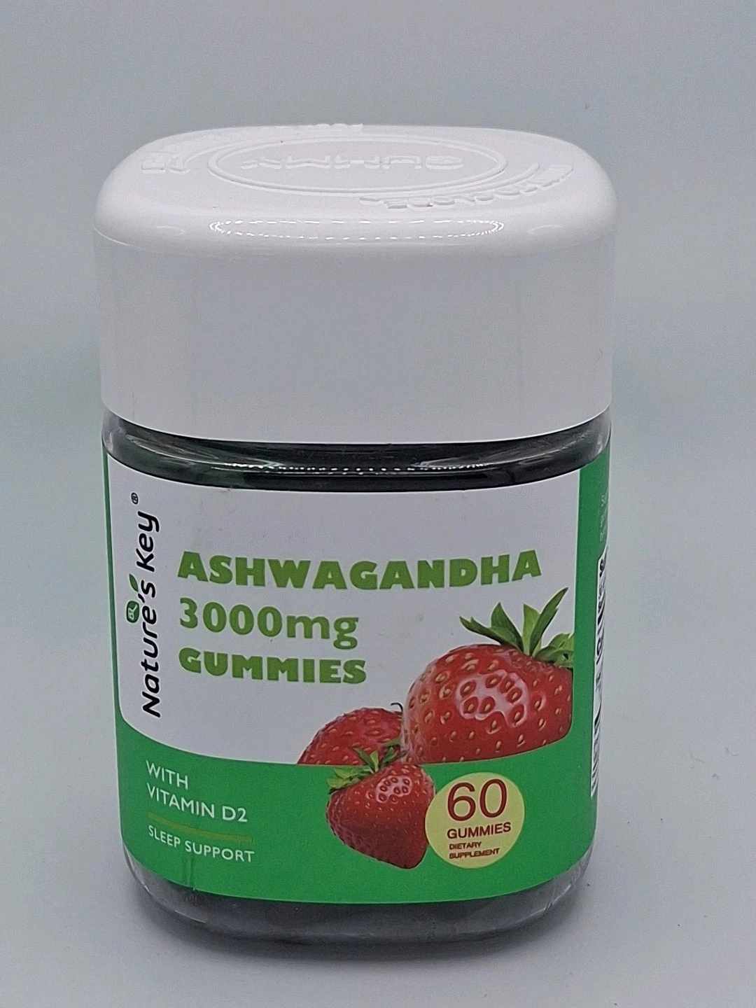 Nature's Key Ashwagandha 3000mg gummies with Vitamin D2, 60 gummies
