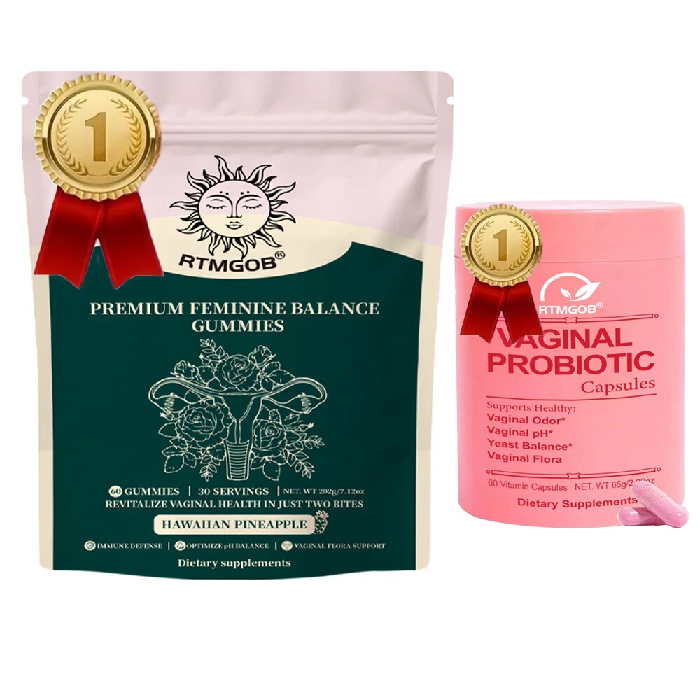 5Pack Female Balance Probiotic Capsules and Female Balance Probiotic Gummies