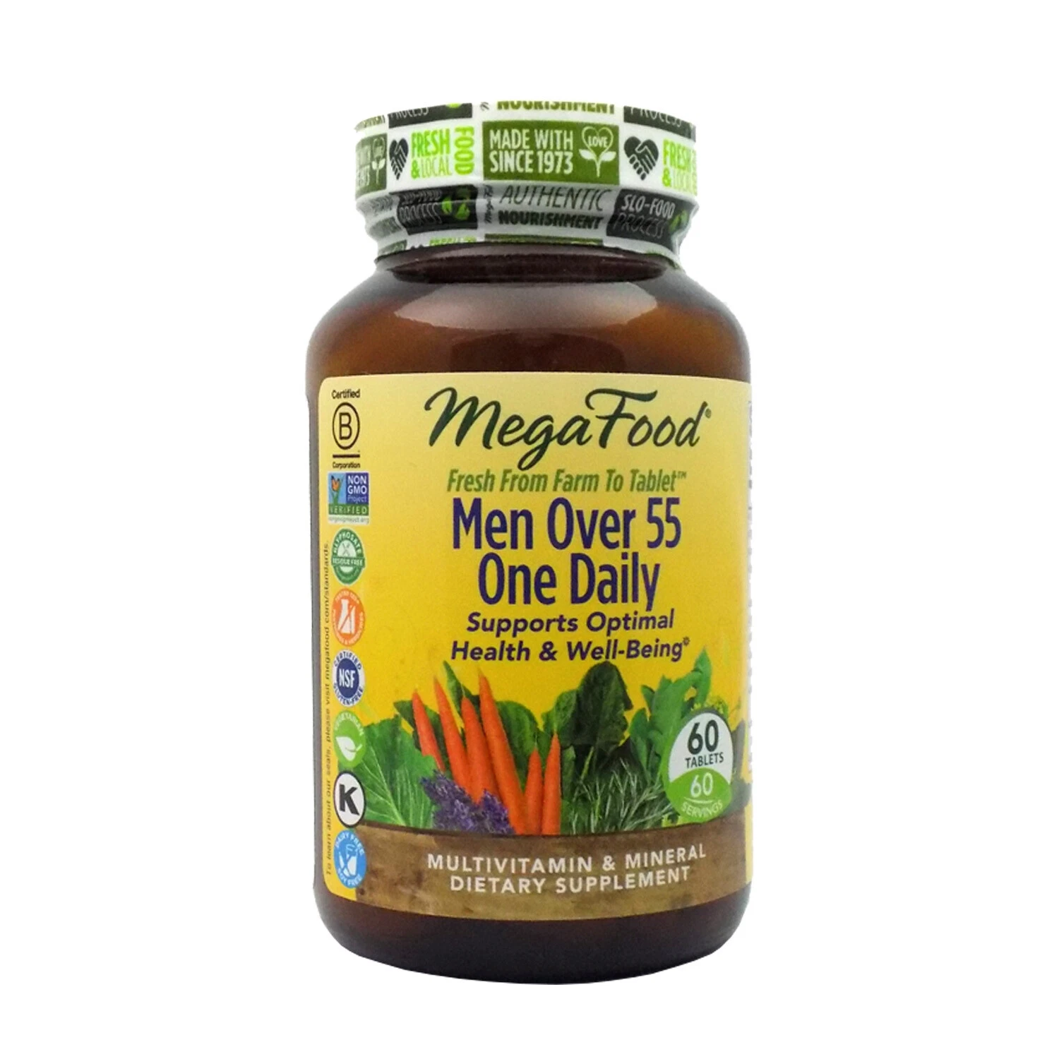 Mega Food Men Over 55 One Daily, 60 Tablets