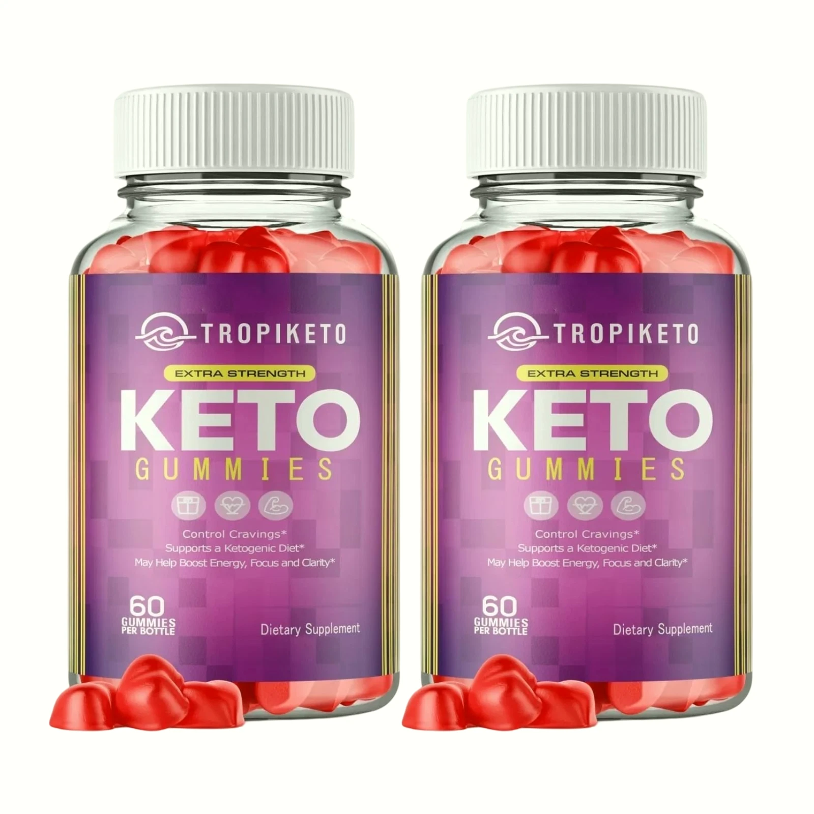 2-Pack TropiKeto Keto ACV gummies, TropiKeto Gummies Weight Loss (120 Gummies)