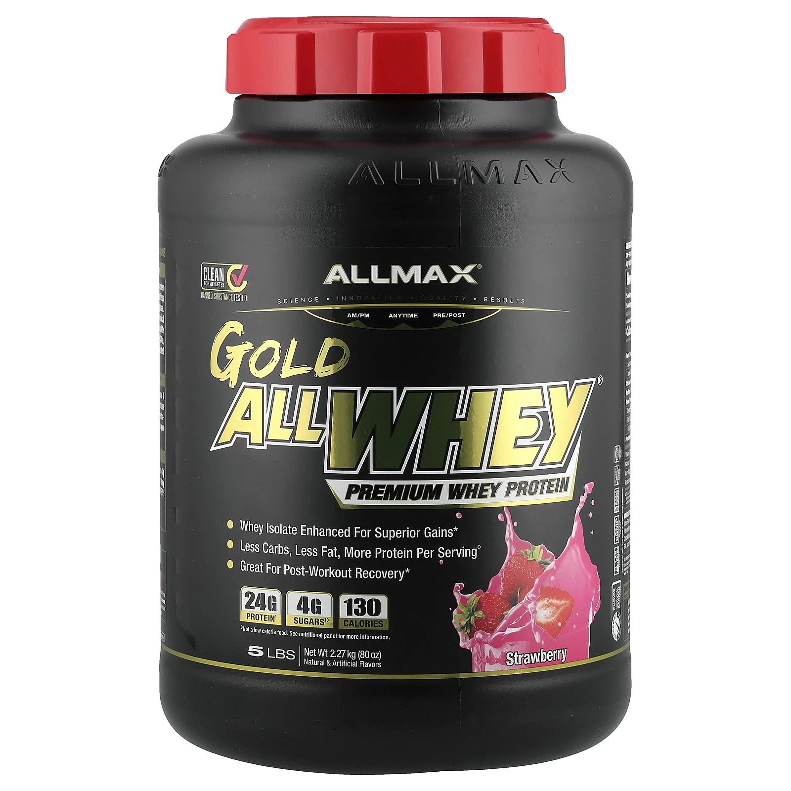 GOLD ALLWHEY®, Premium Whey Protein, Strawberry, 5 lbs (2.27 kg)