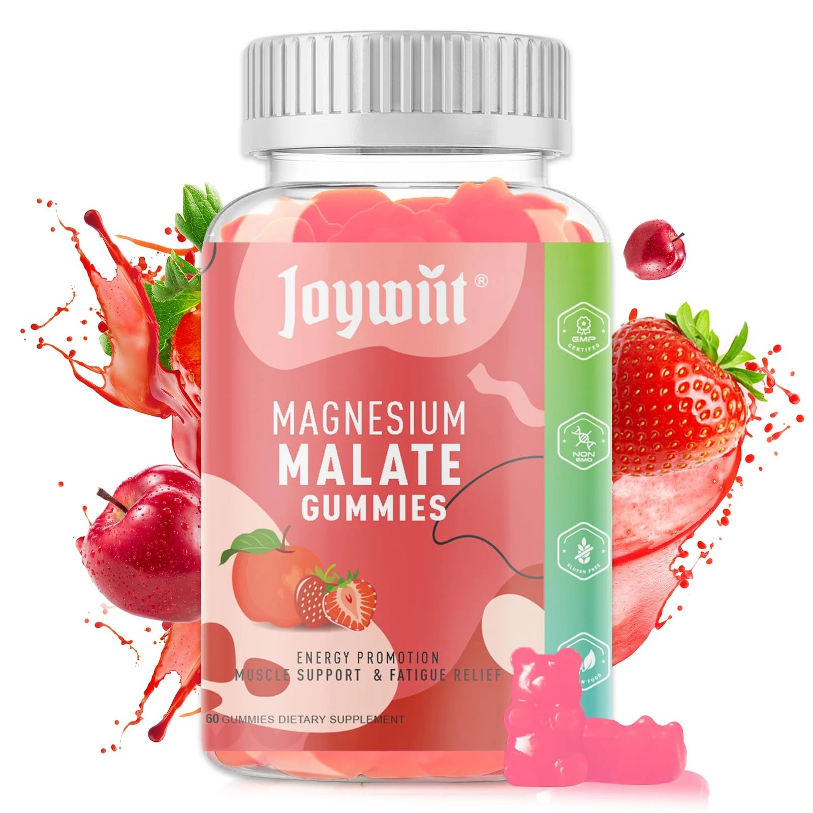 Magnesium Malate Gummies 1000mg | Magnesium Malate with L-Theanine, CoQ10 & Vita