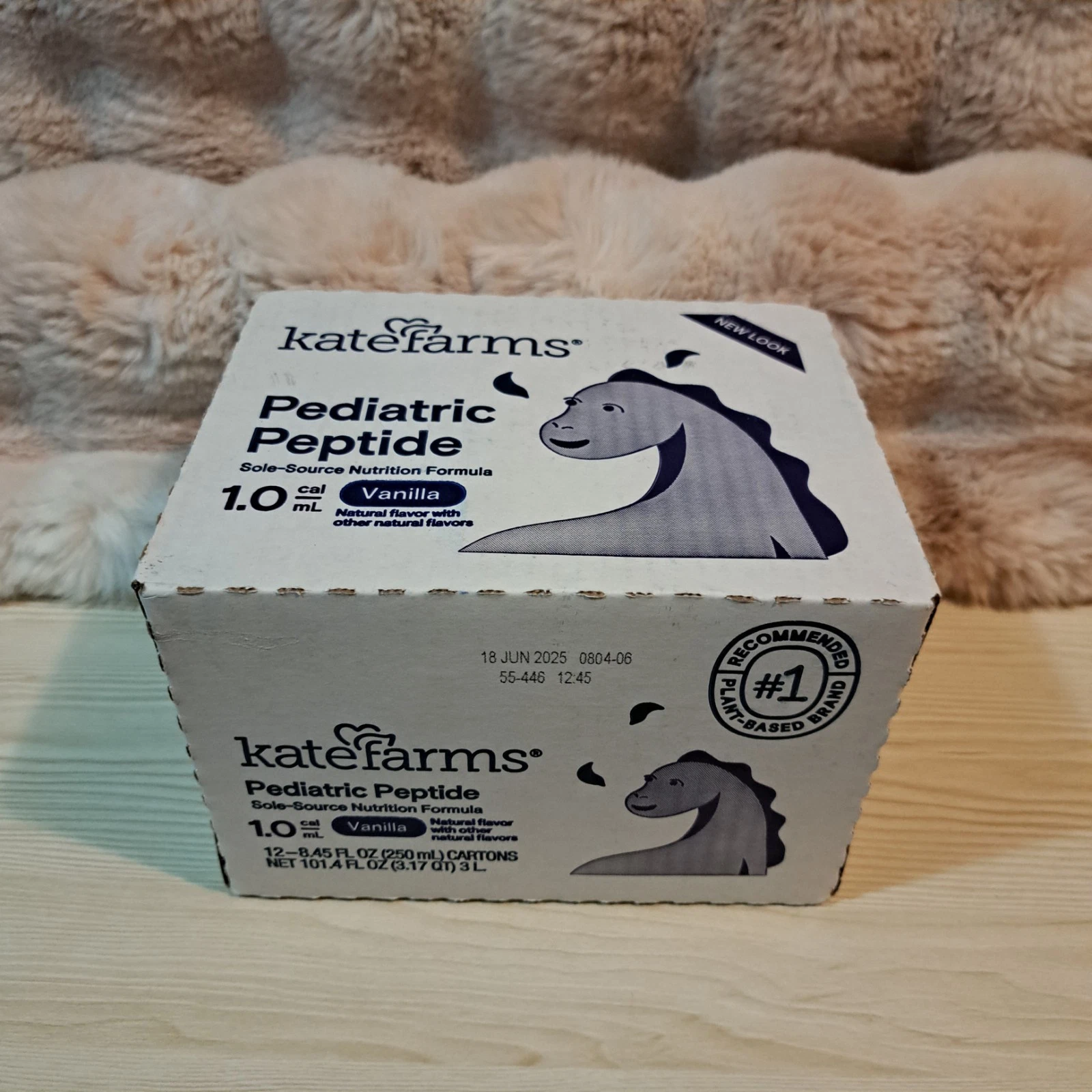 3-Cases Kate Farms 8oz Pediatric Peptide 1.0 Vanilla, 12 Ct. Expires June2025