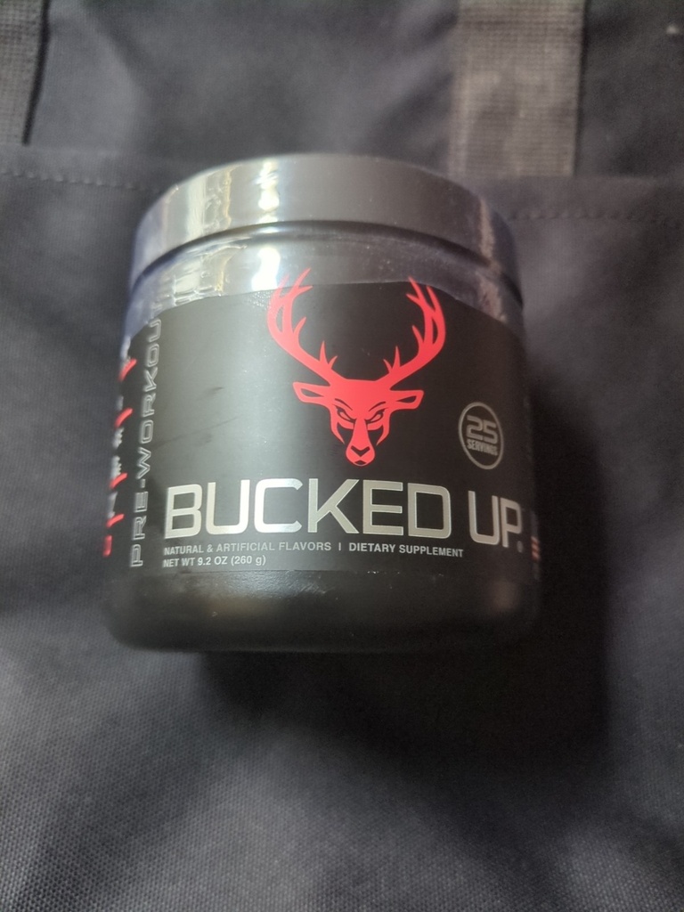 Bucked Up Pre-Workout Powder Blood Raz, 25 Servings 9.2 oz Expires 2026
