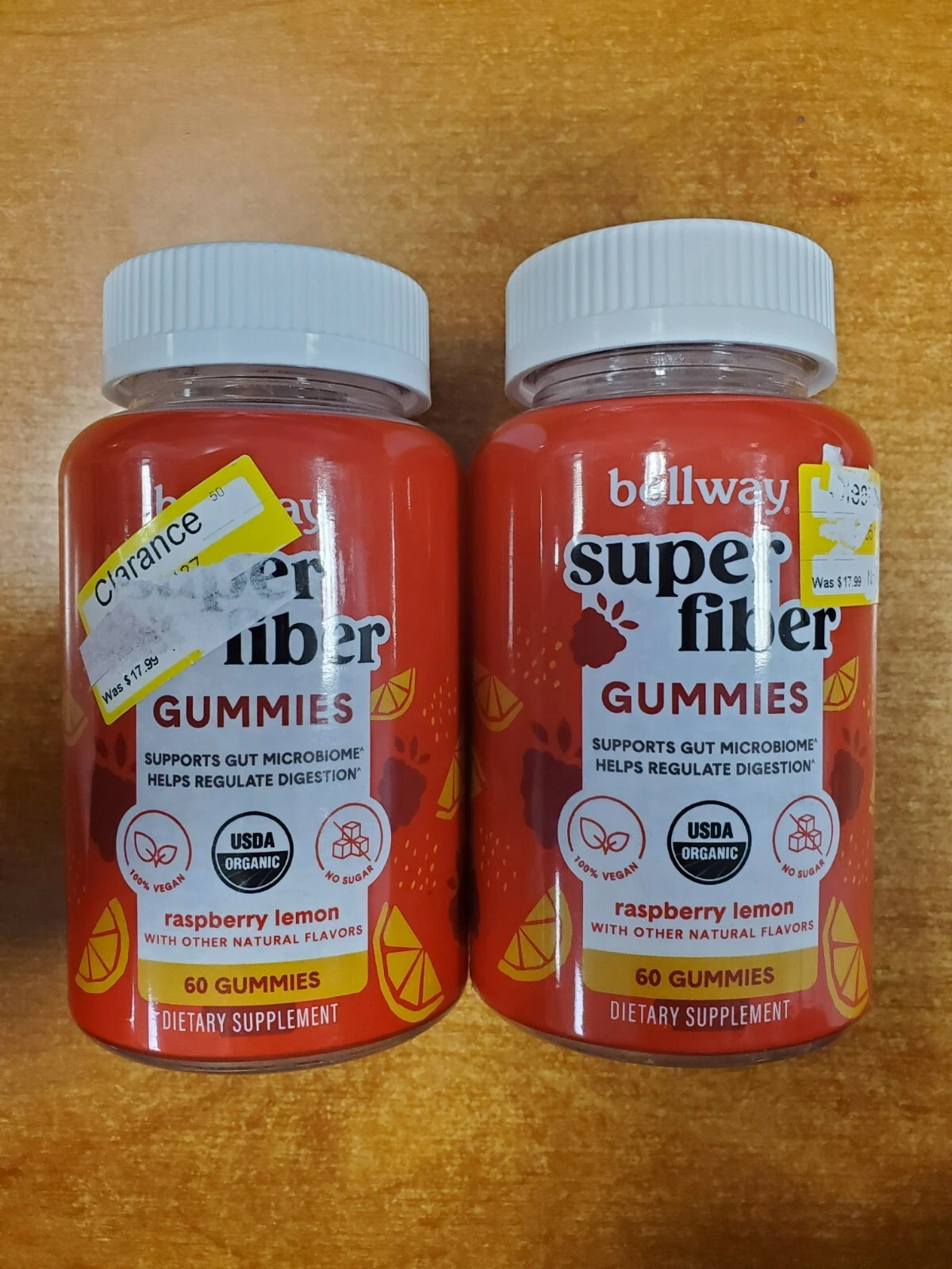 2 Pk: Bellway Super Fiber Gummies for Adults Sugar Free Organic Exp. 11/25 E17D