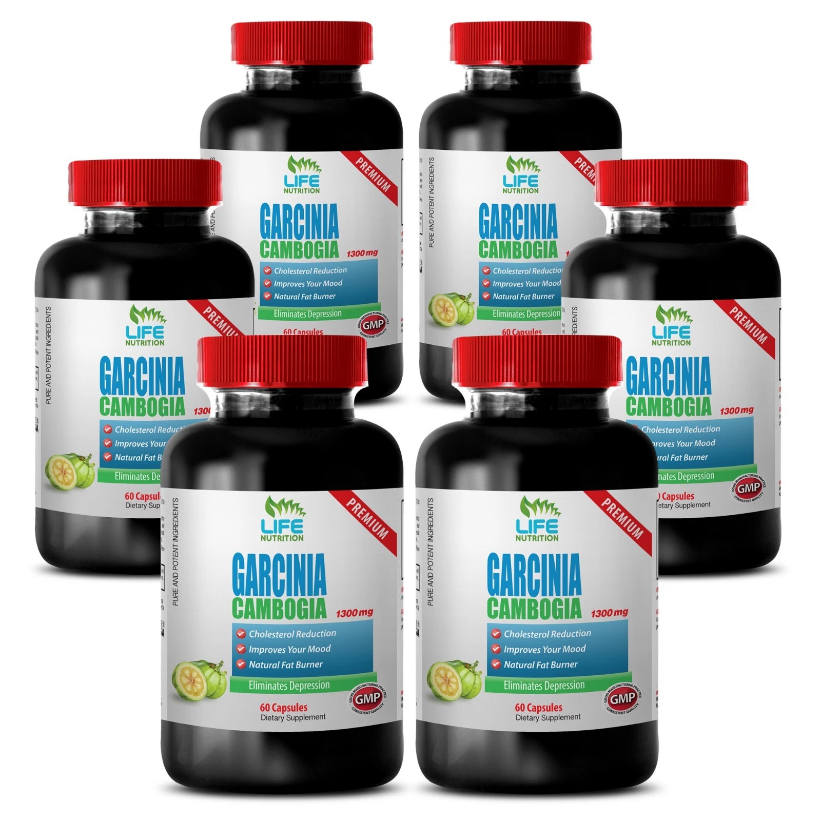 Garcinia Cambogia Fat Burner, Speeds up Metabolism, Appetite Control (6 Bottles)