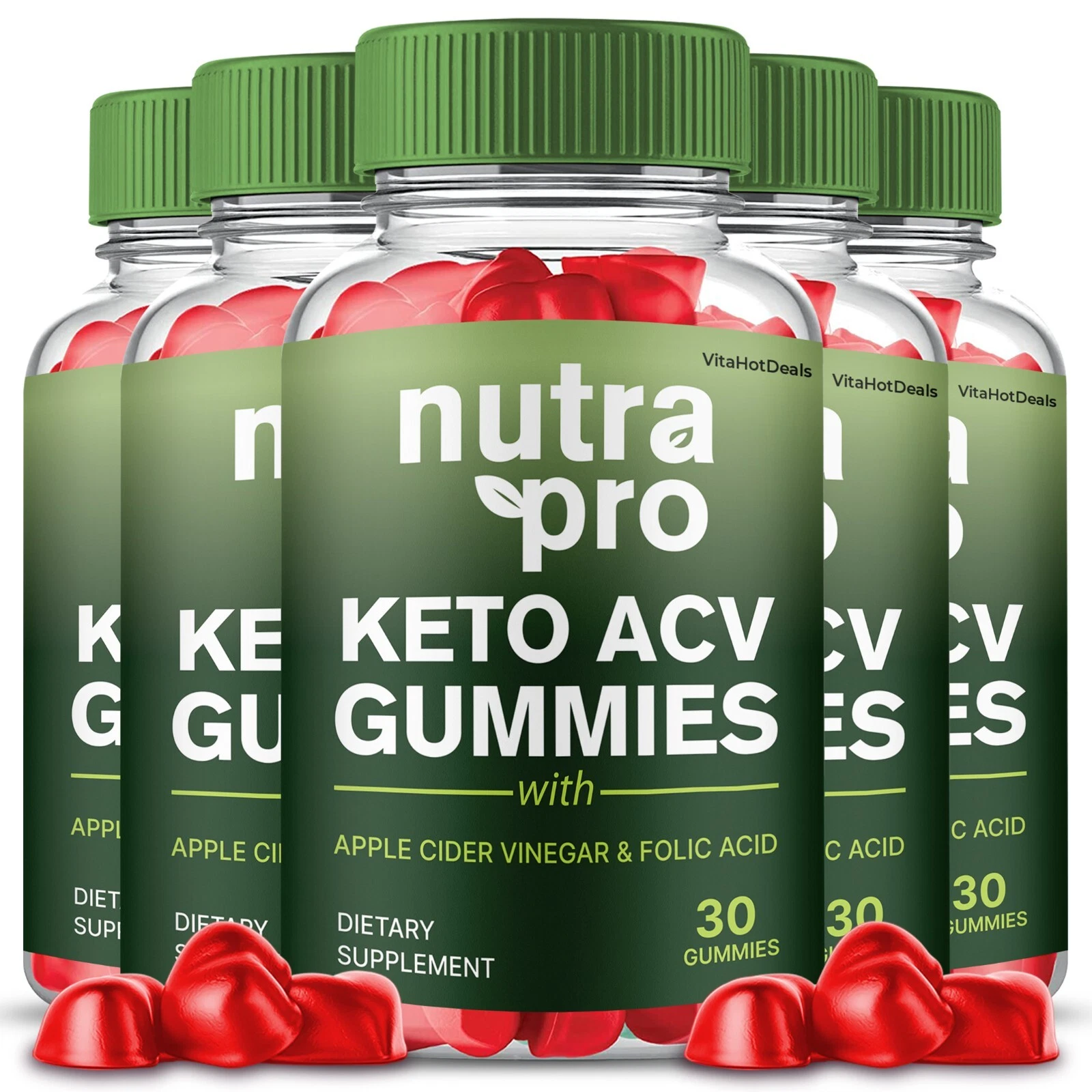 Nutra Pro Keto ACV Gummies, Max Strength Premium Formula, NutraPro ACV (5 Pack)