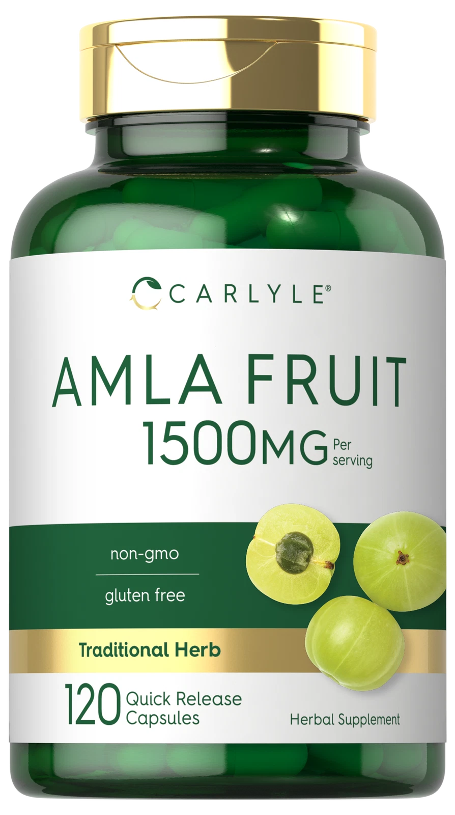 Amla Capsules | 1500mg | 120 Count | Amalaki Fruit | Non-GMO | by Carlyle