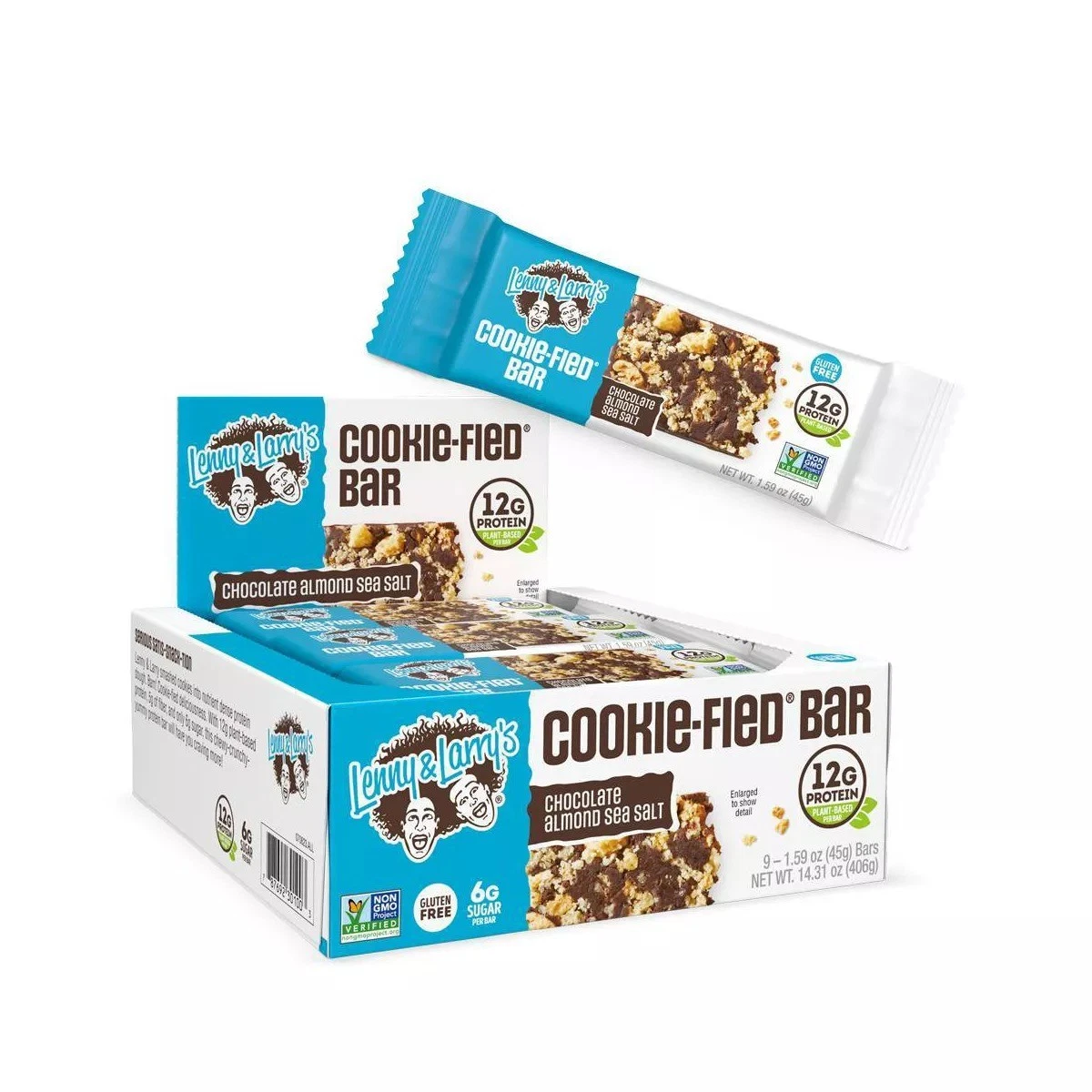 Lenny & Larry's The Complete Cookie-fied Bars - Chocolate Almond Sea Salt - 9ct