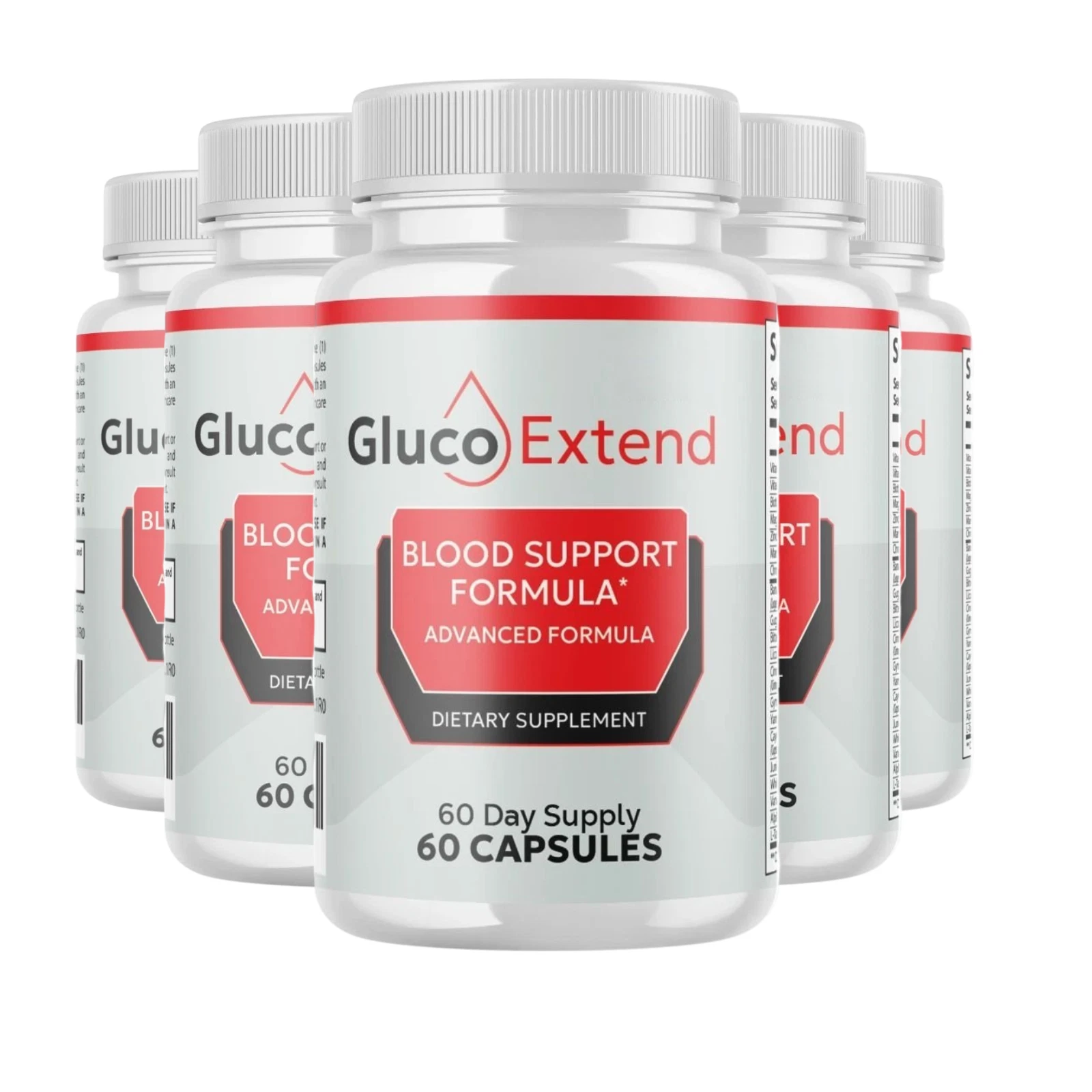 5-Pack Gluco Extend Blood Support, GlucoExtend Glyco Support - 300 Capsules