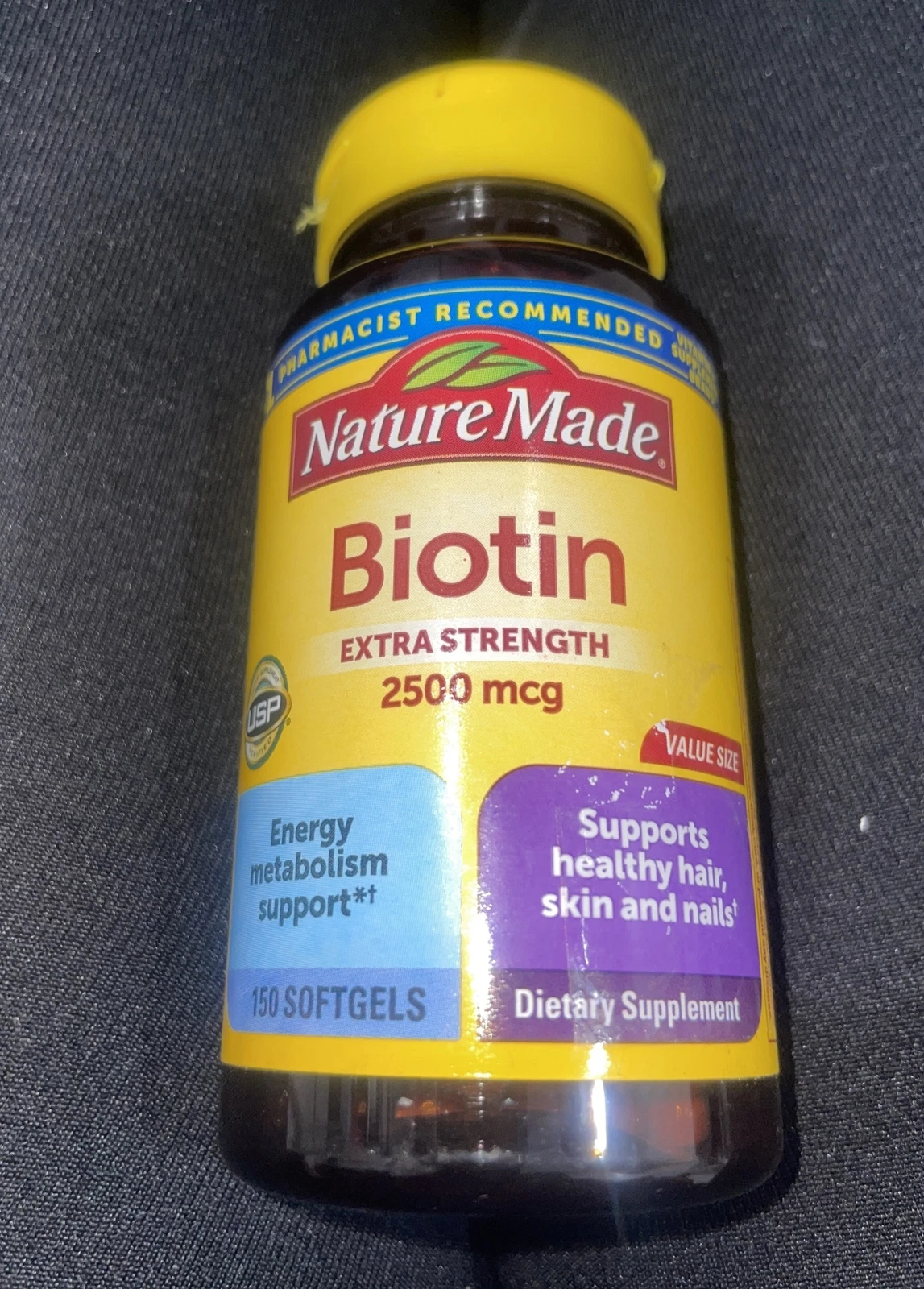Nature Made High Potency Biotin B7 2500 Mcg. Softgels Value Size 150 Count
