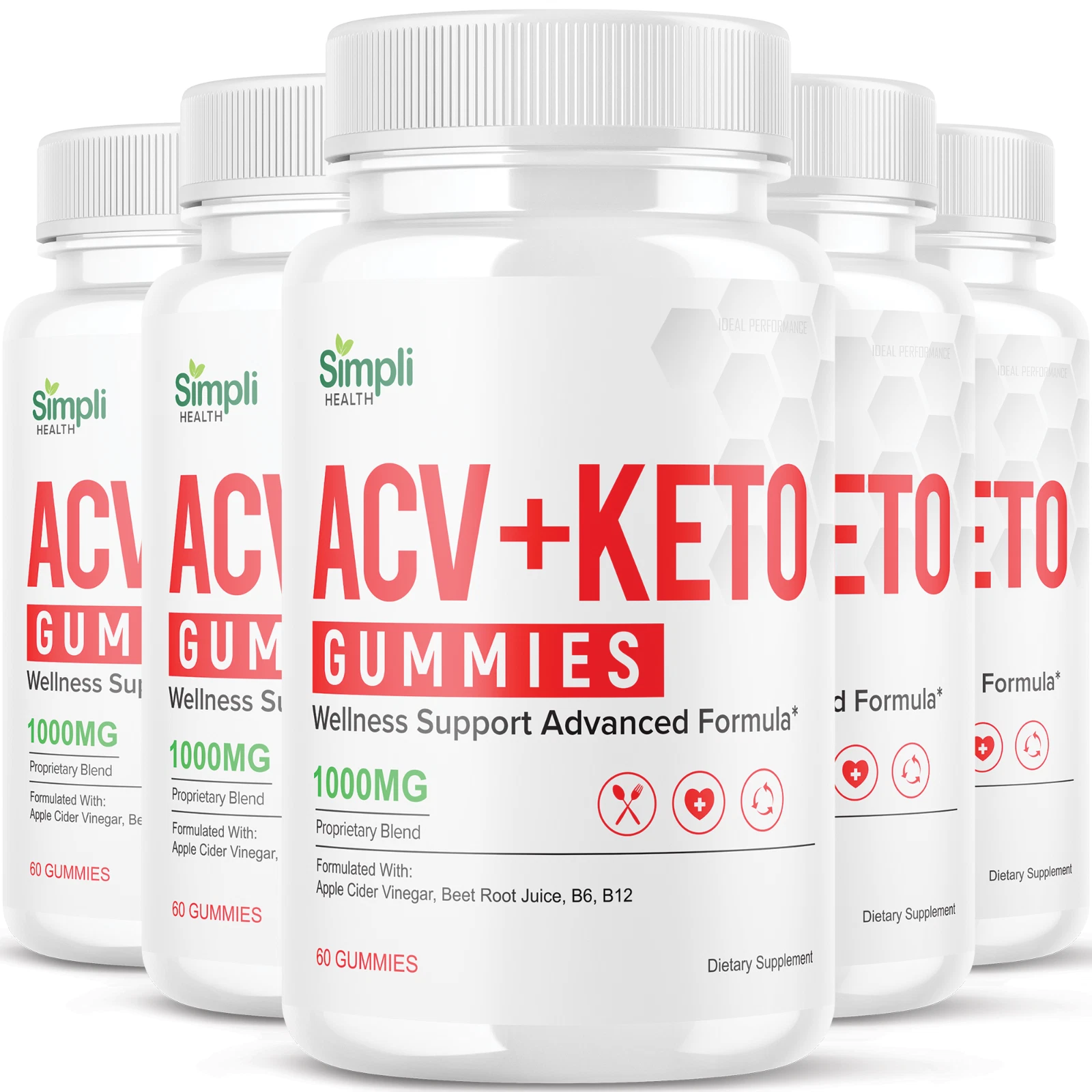(5 Pack) Simpli Health ACV Keto Gummies Simplihealth ACV Plus Keto Gummies