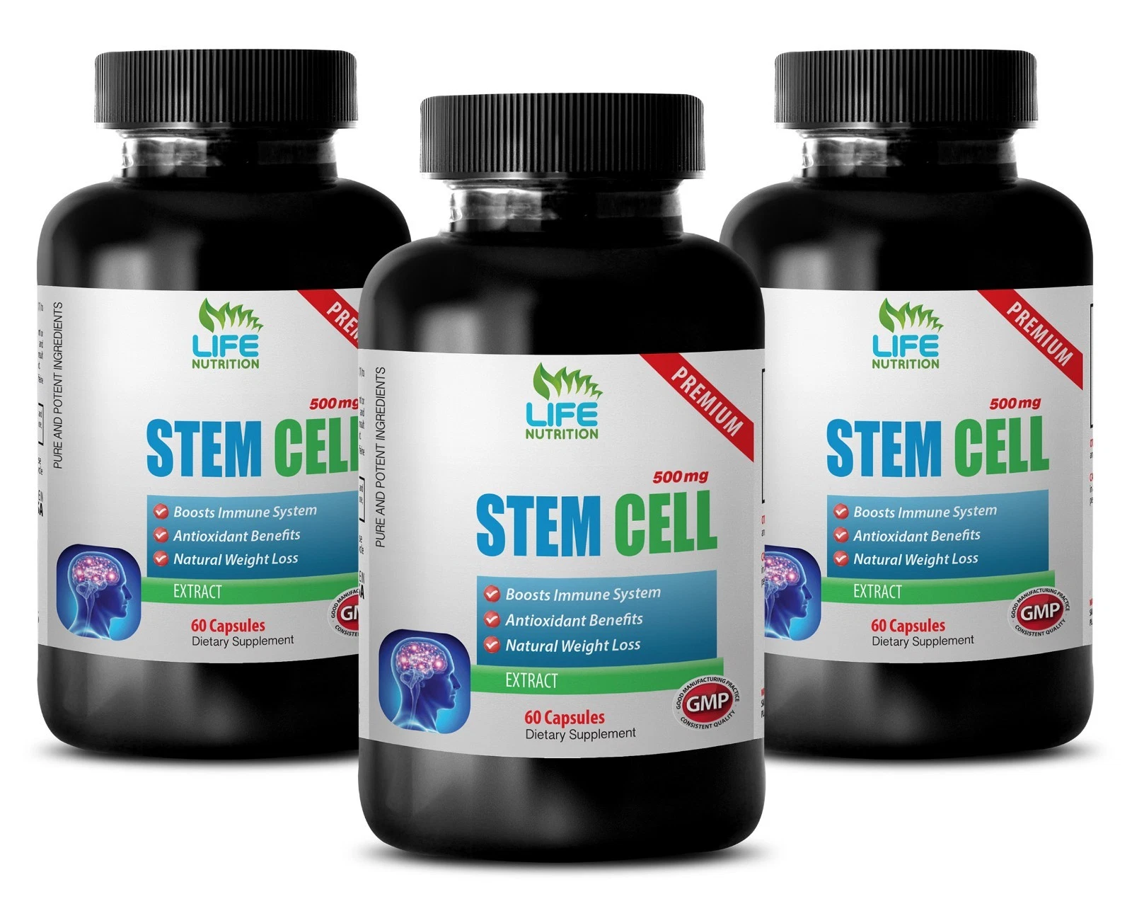 Stem Cell Activator 500mg Organic Blue Green Algae From Klamath Lake (3 Bottles)