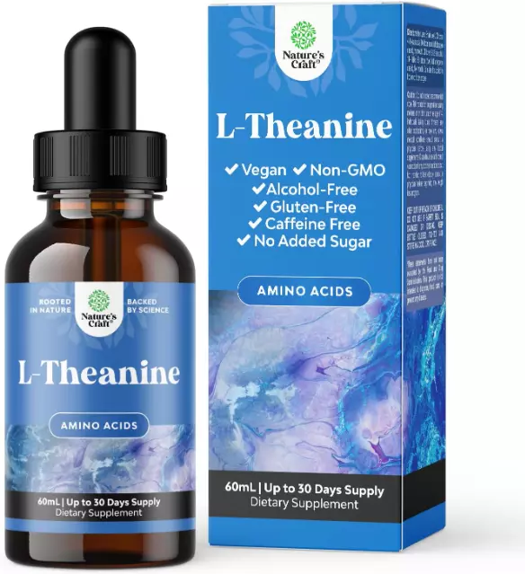 High Absorption L-Theanine Liquid Drops - Nootropic Focus Supplement with L Thea